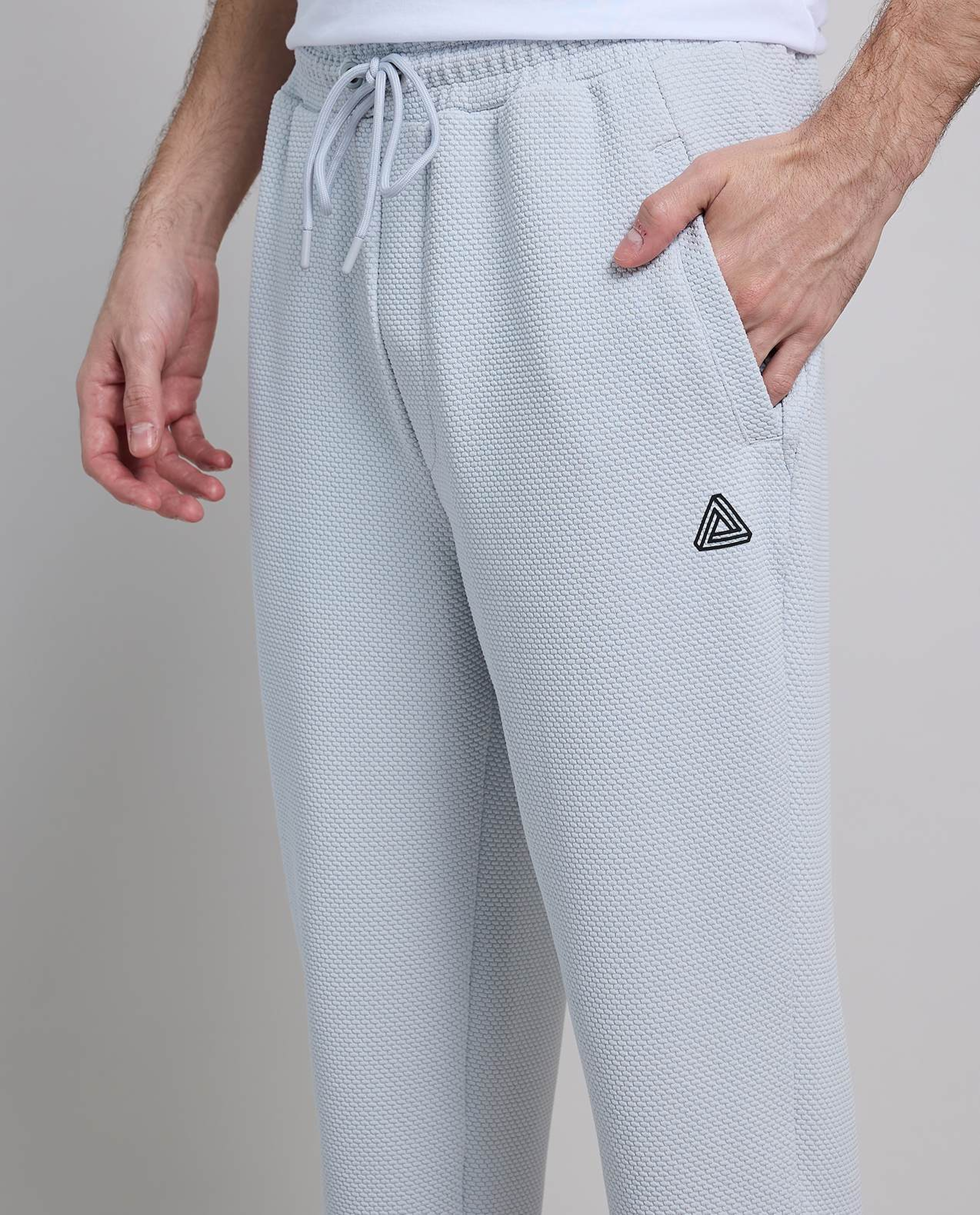 Textured Active Joggers with Drawstring Waist