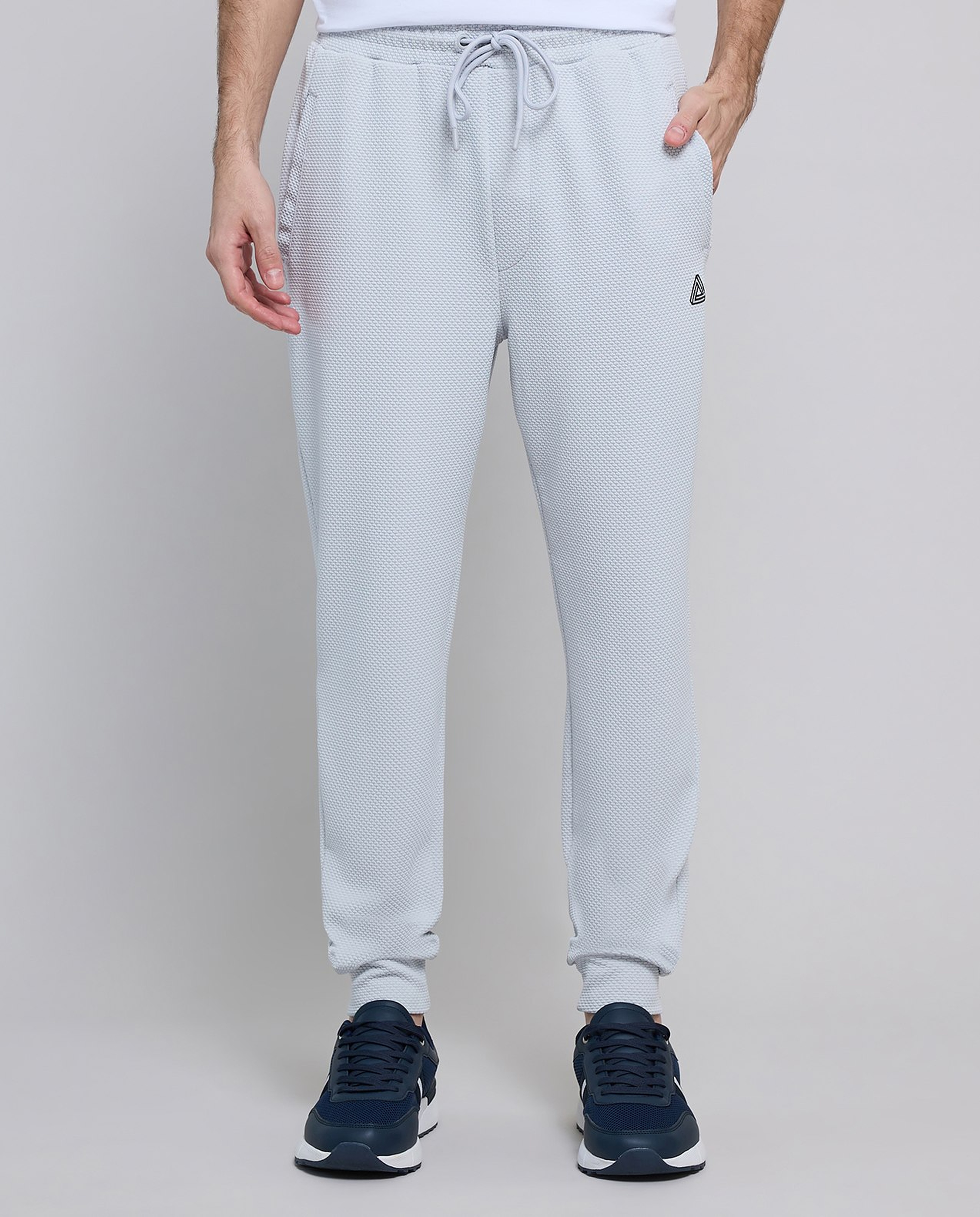 Textured Active Joggers with Drawstring Waist
