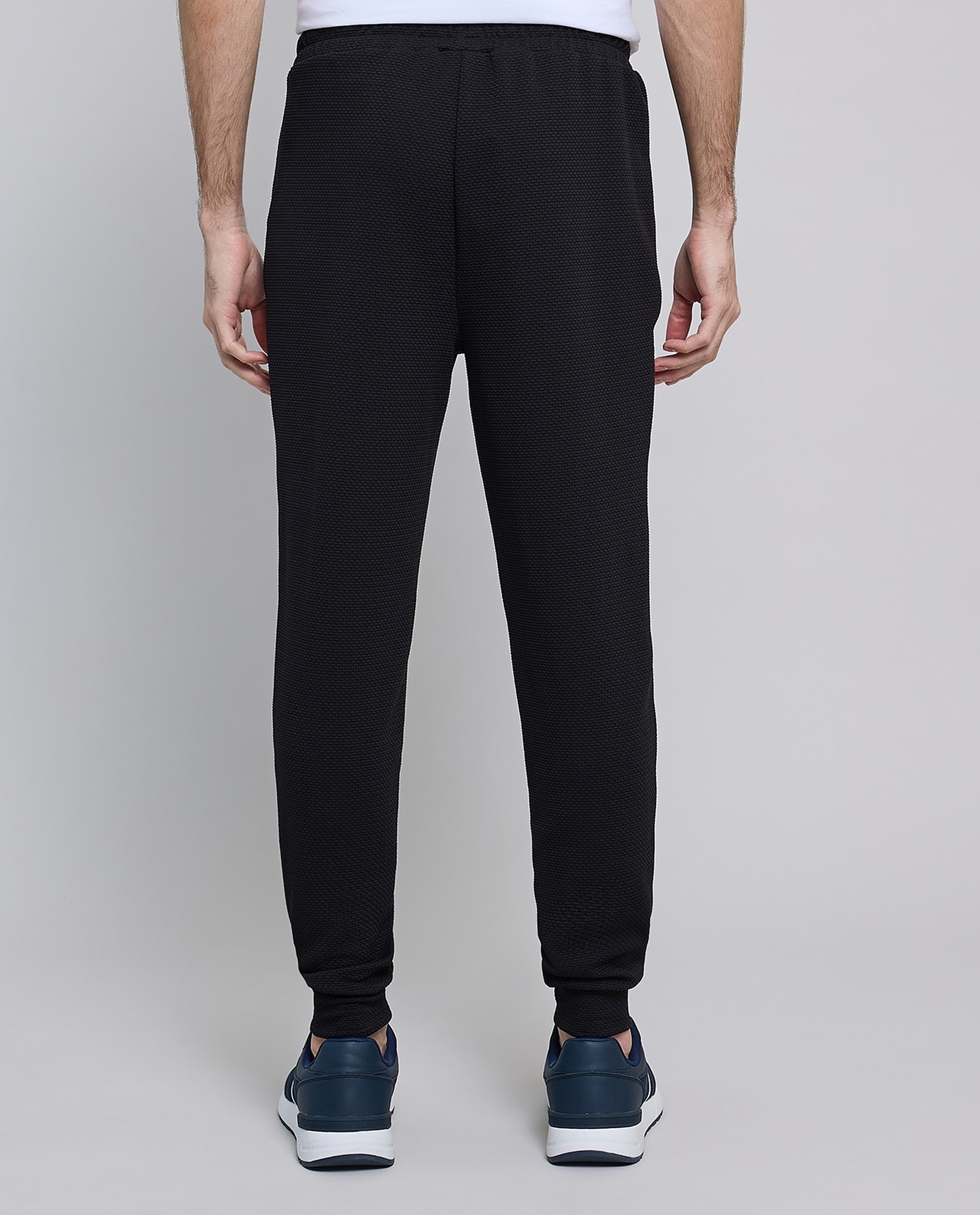 Textured Active Joggers with Drawstring Waist