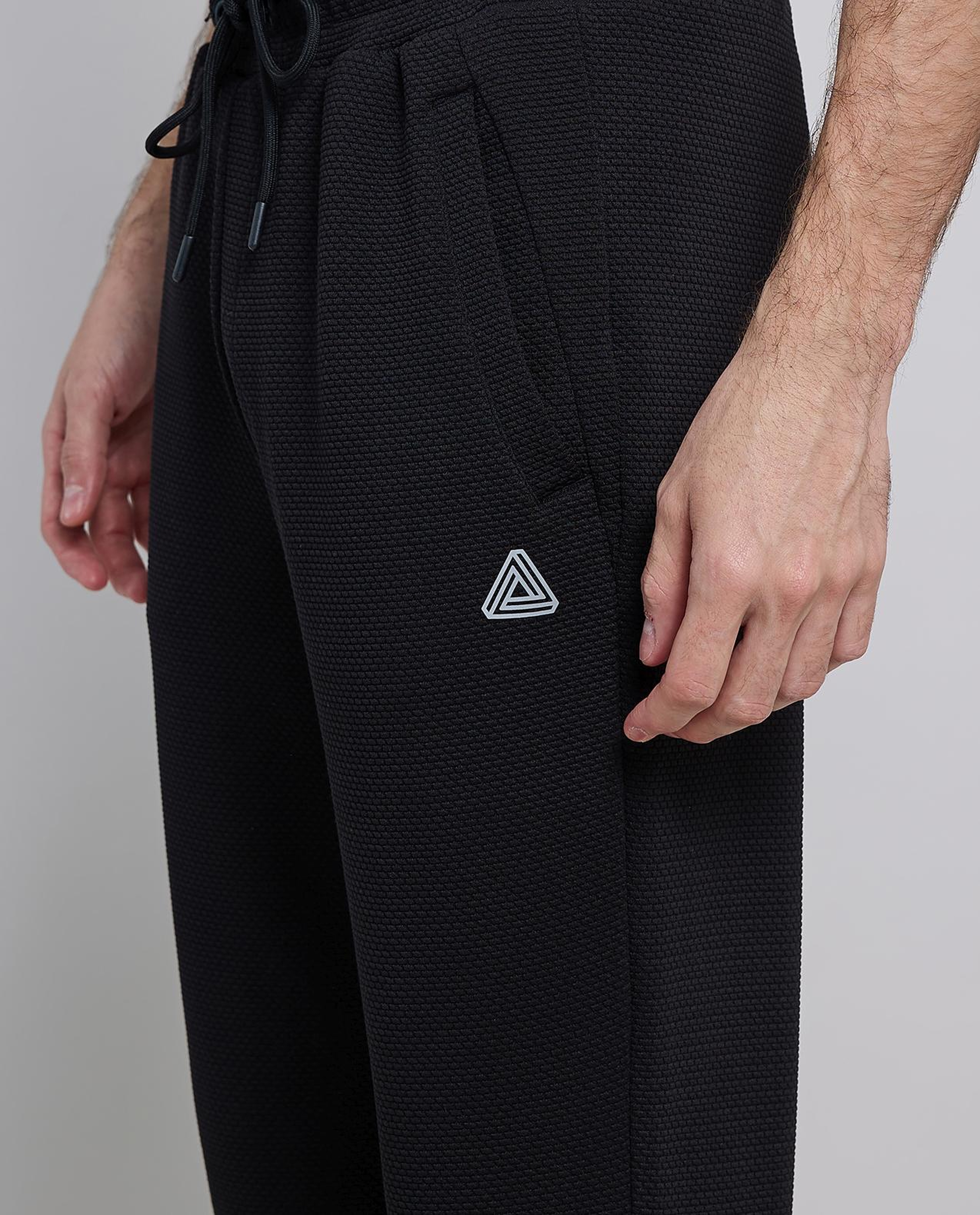 Textured Active Joggers with Drawstring Waist