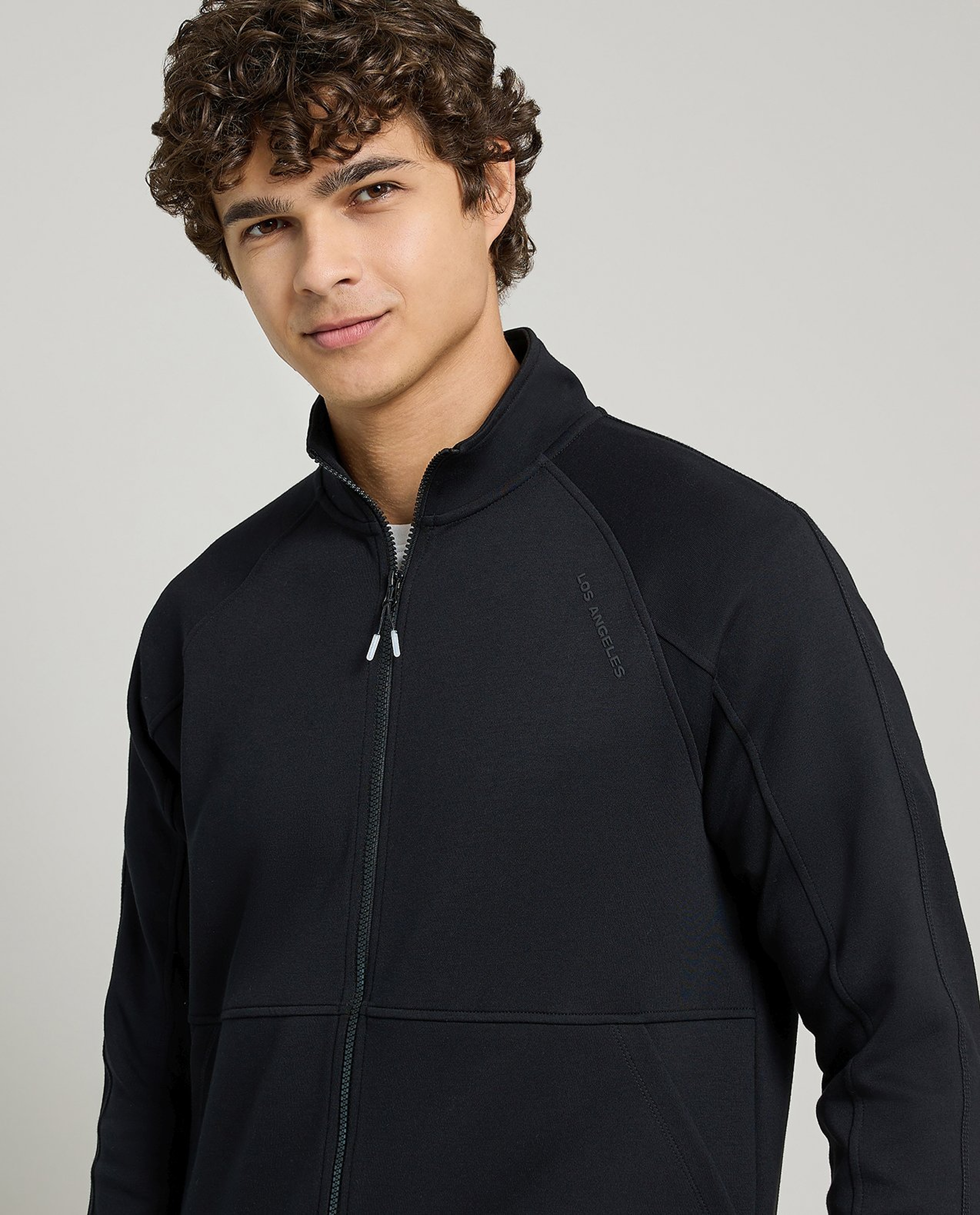 Solid Jacket with Zipper Closure