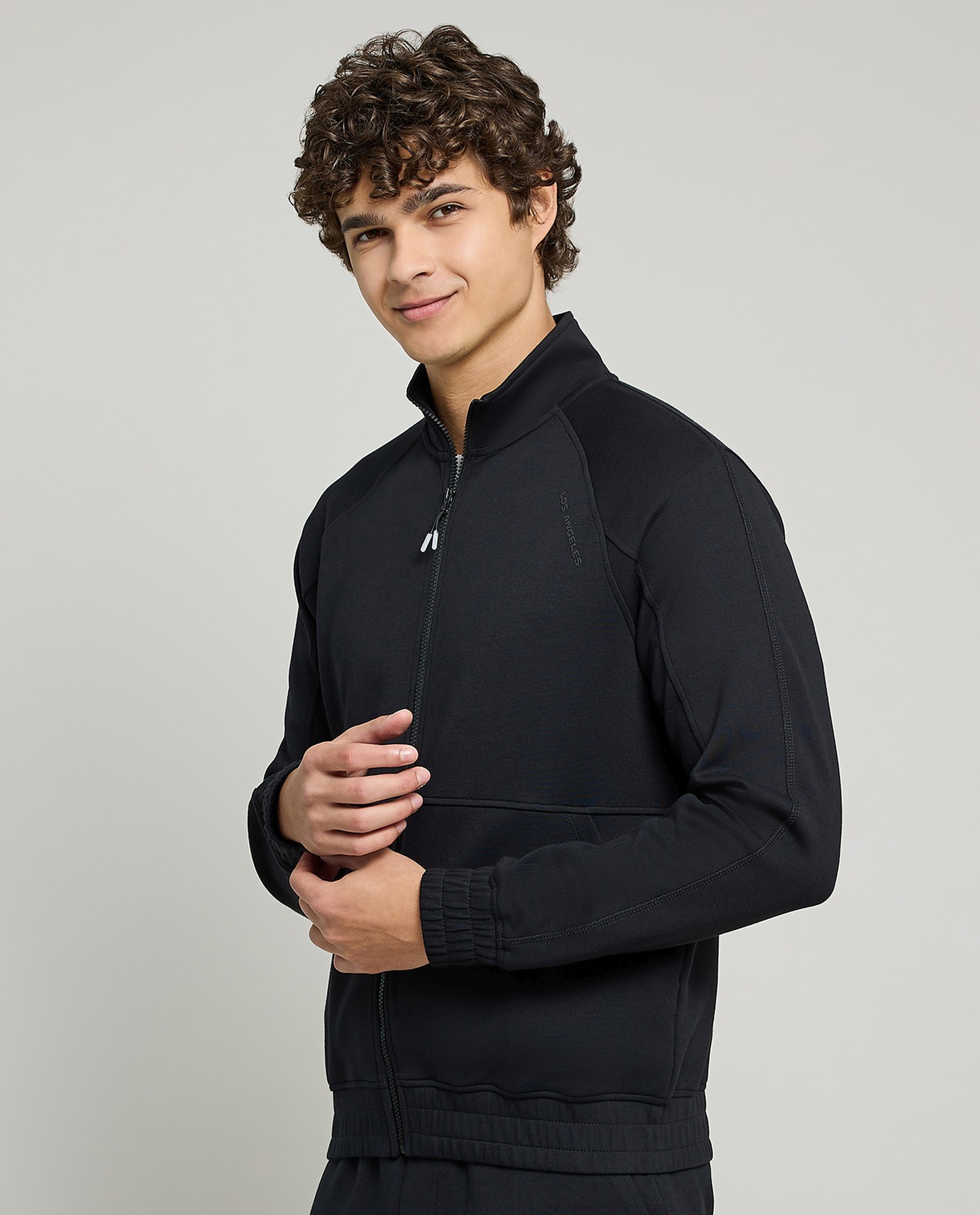 Solid Jacket with Zipper Closure