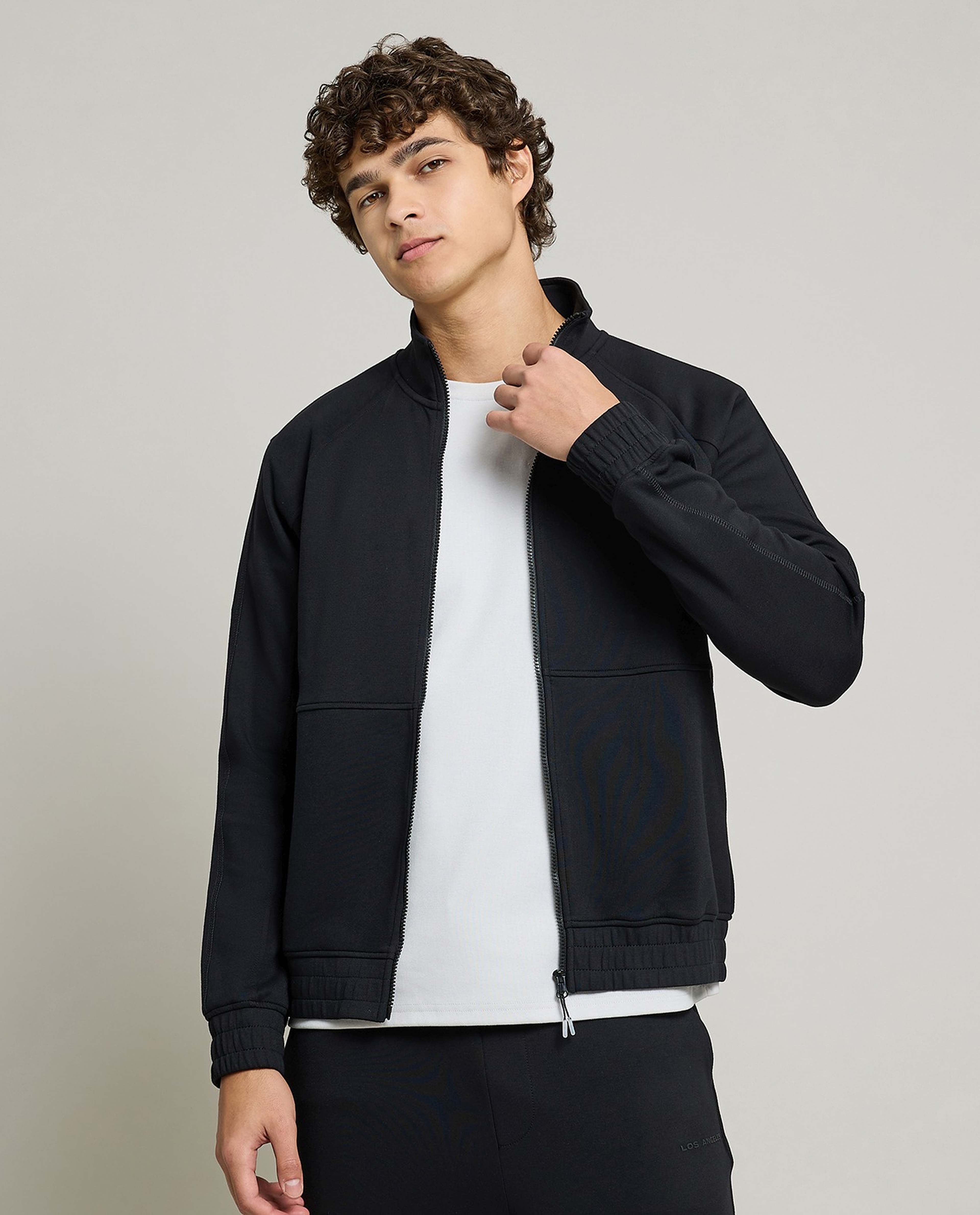 Solid Jacket with Zipper Closure