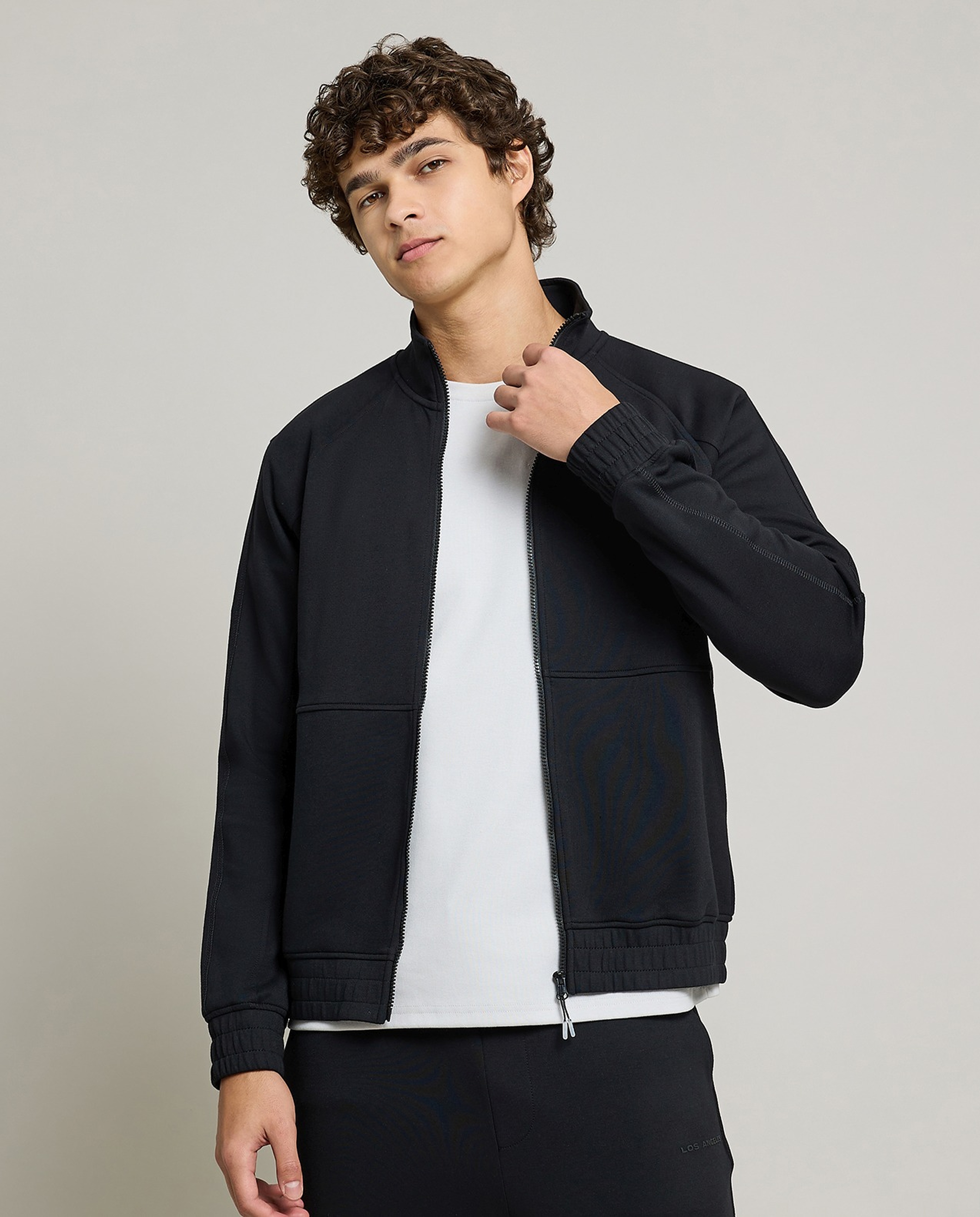Solid Jacket with Zipper Closure