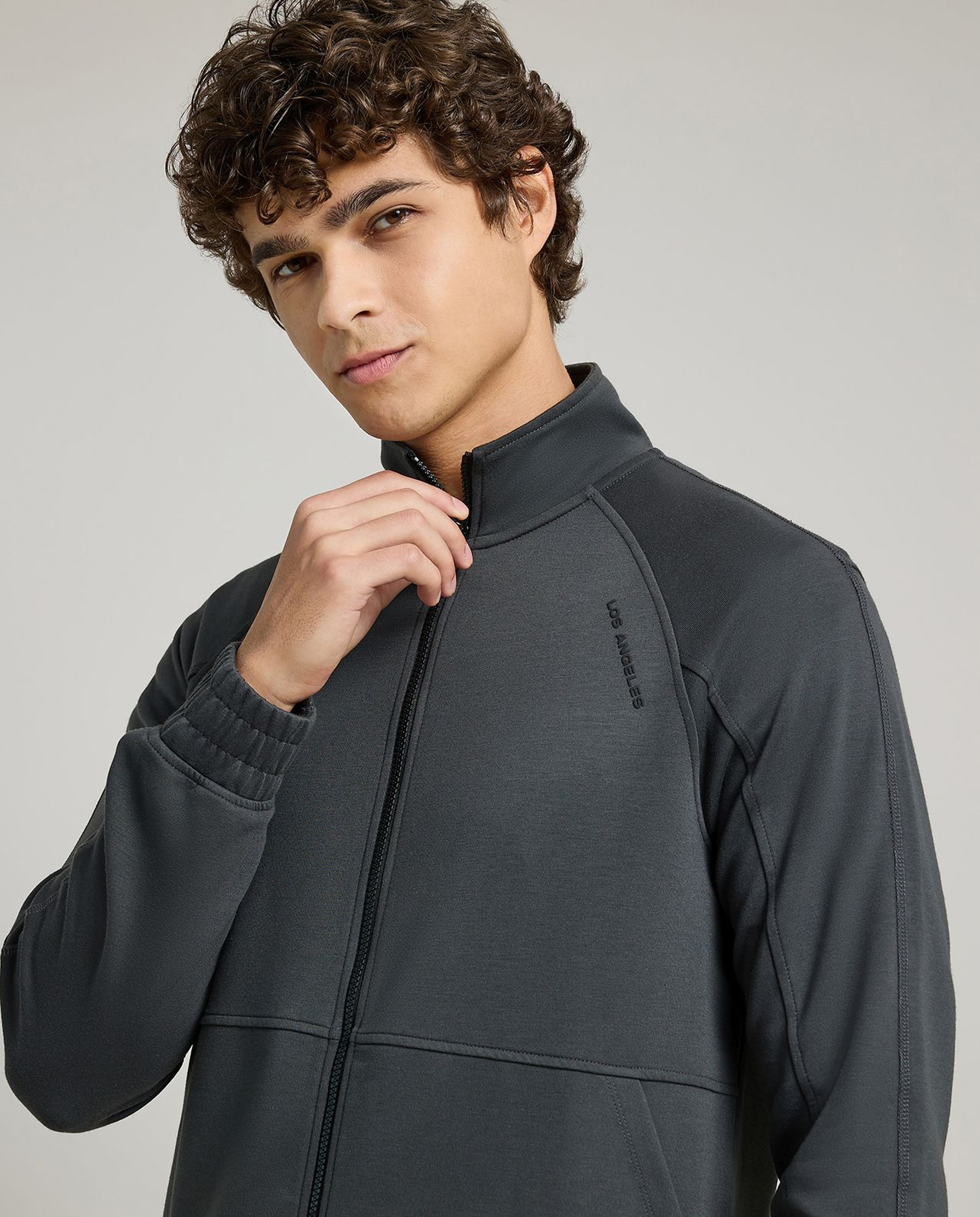 Solid Jacket with Zipper Closure