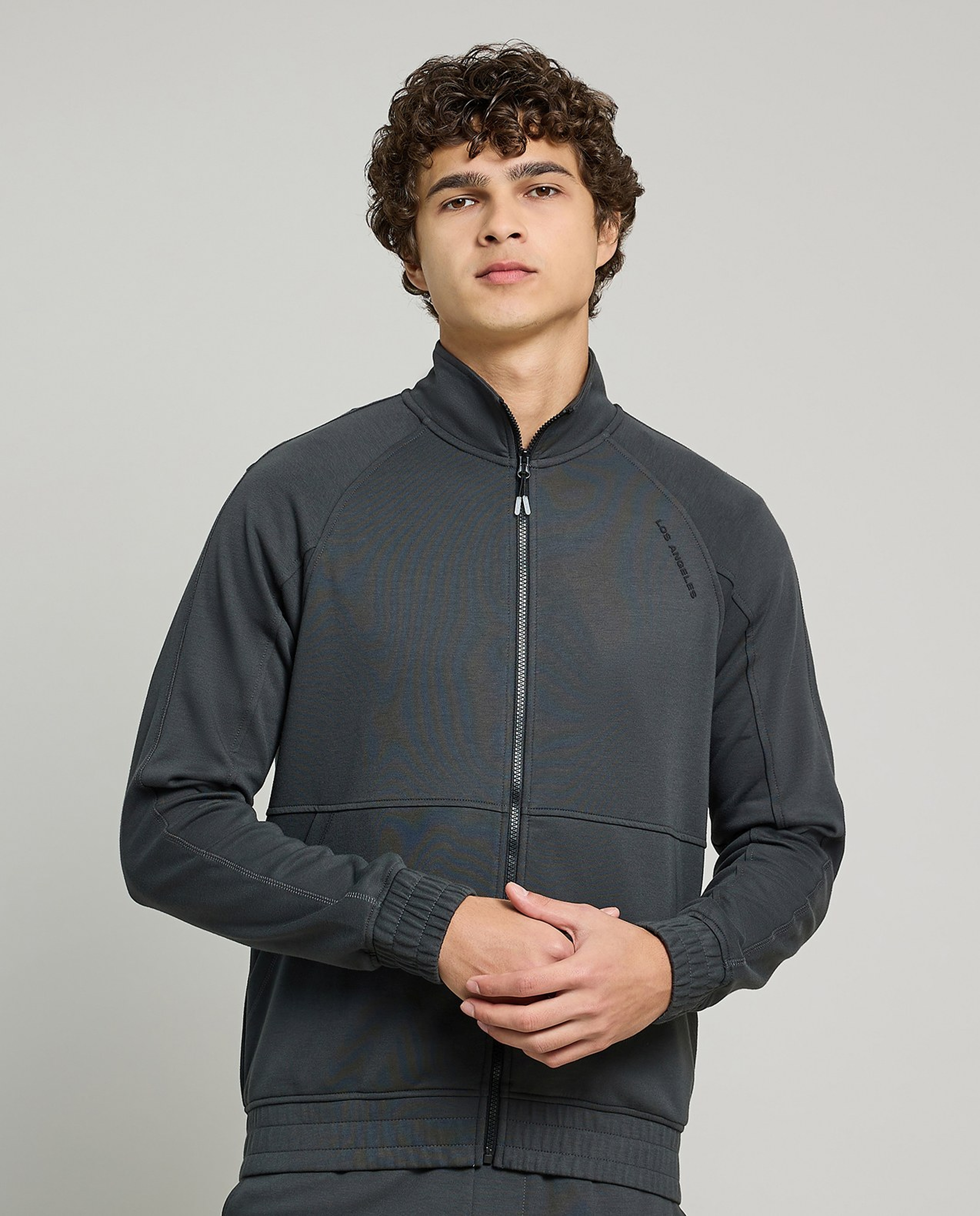 Solid Jacket with Zipper Closure