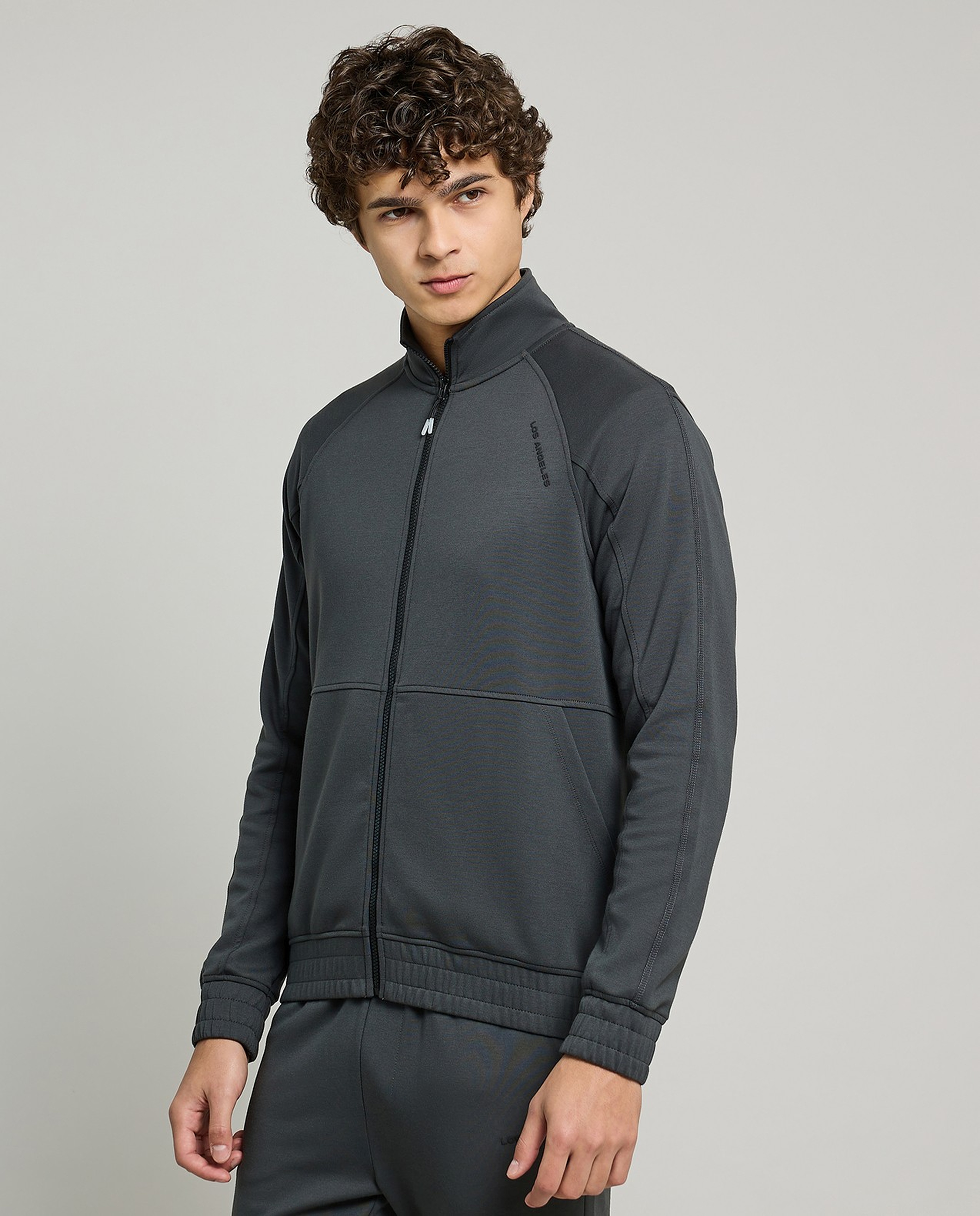 Solid Jacket with Zipper Closure