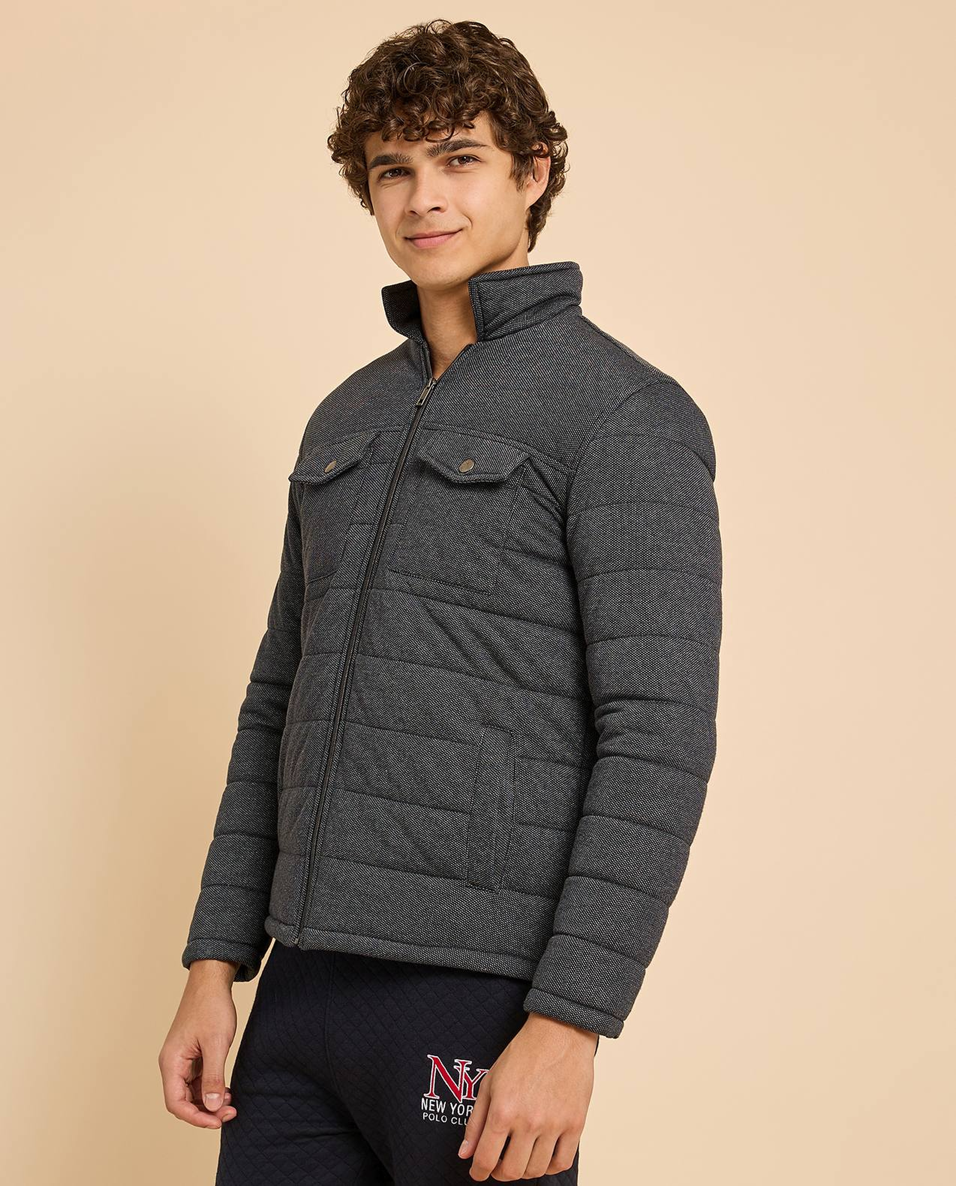 Quilted Jacket with Zipper Closure