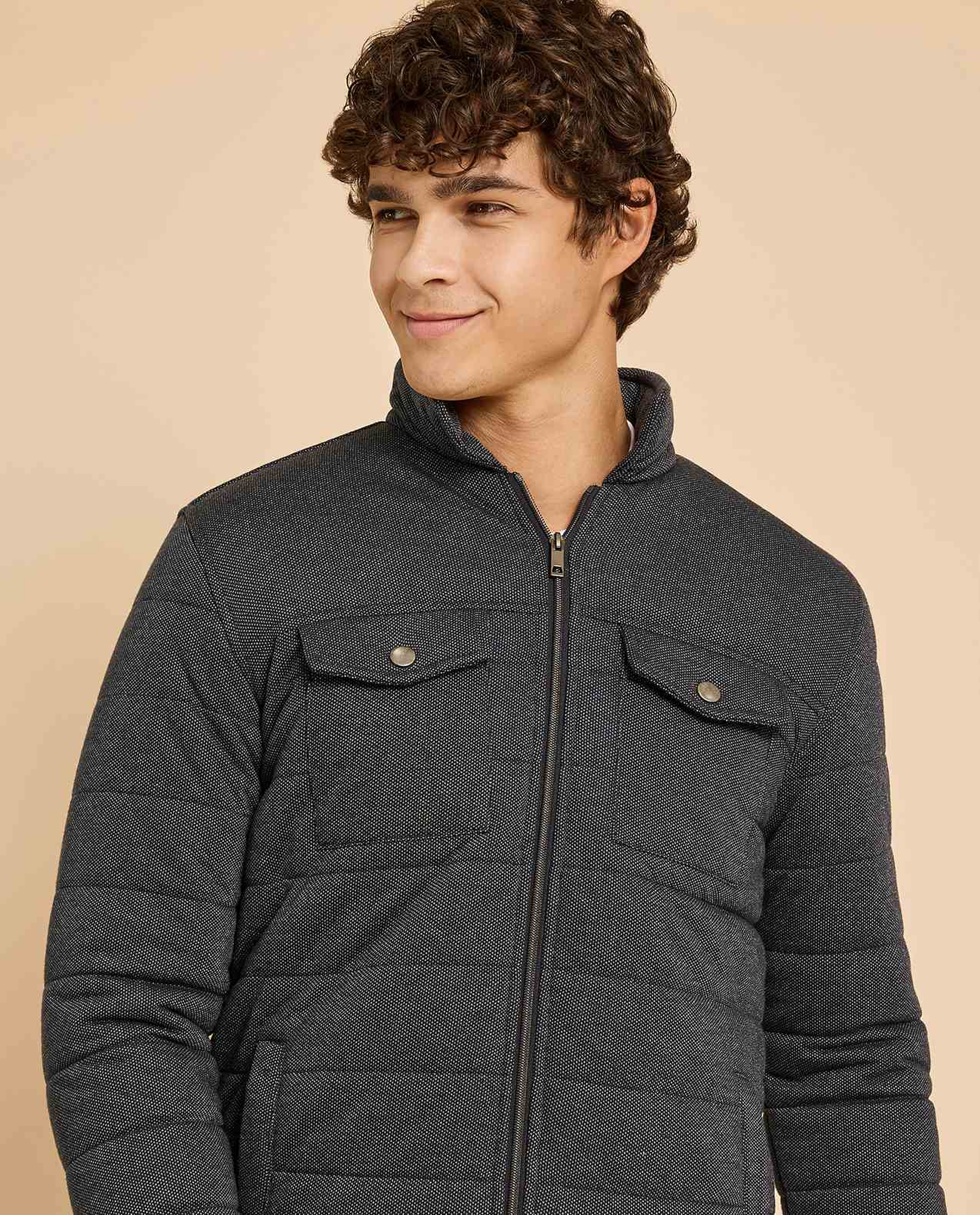 Quilted Jacket with Zipper Closure