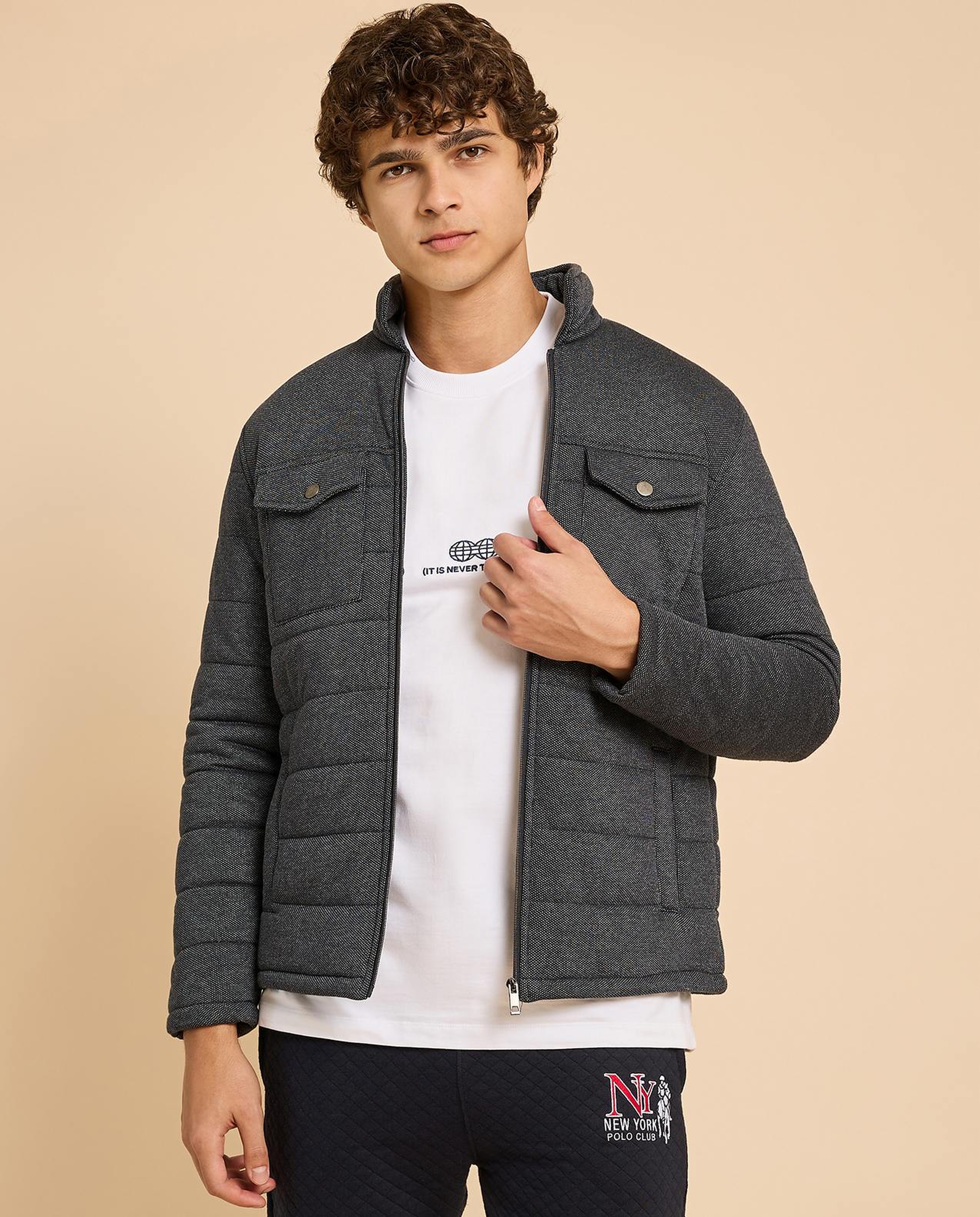 Quilted Jacket with Zipper Closure