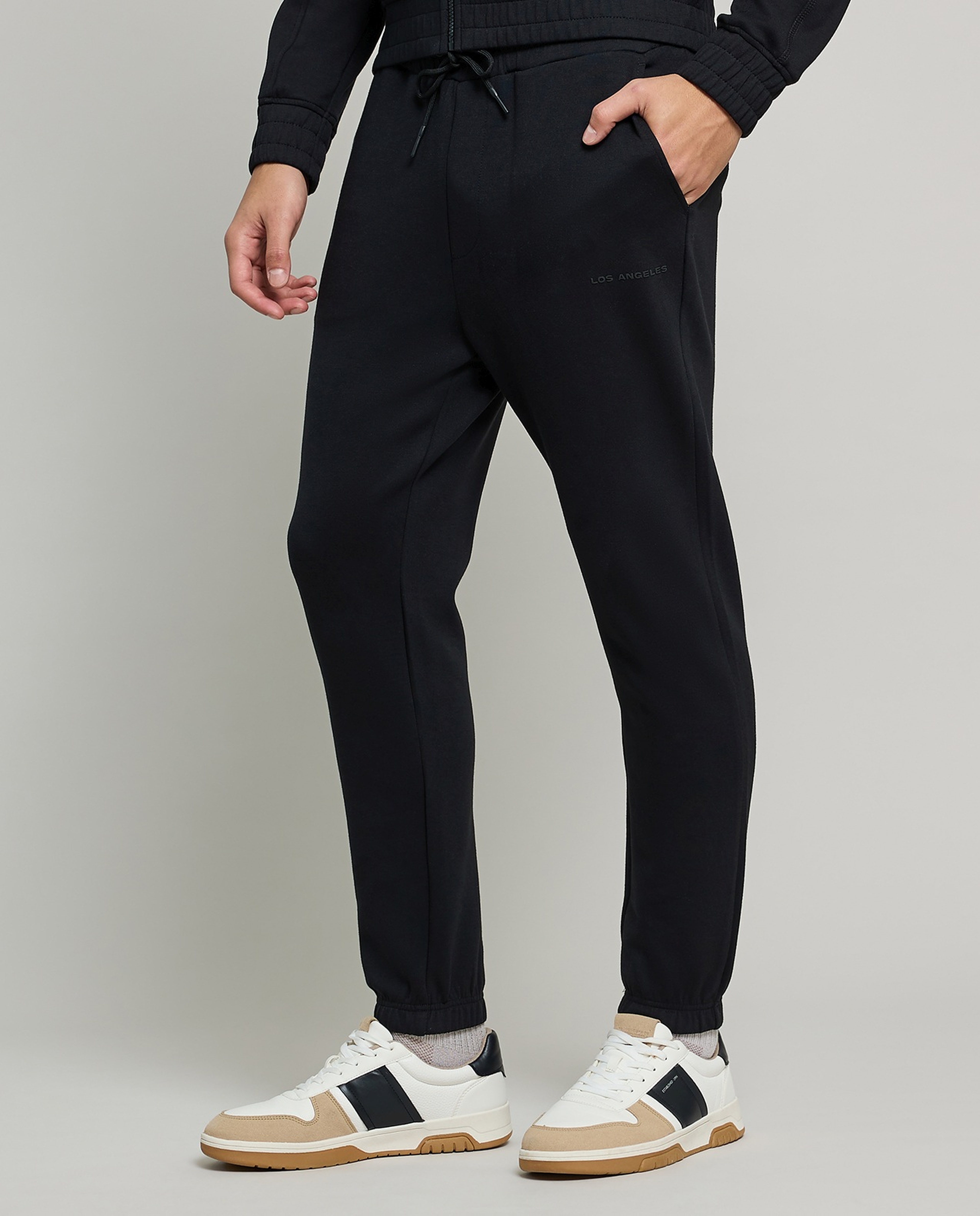 Solid Joggers with Drawstring Waist