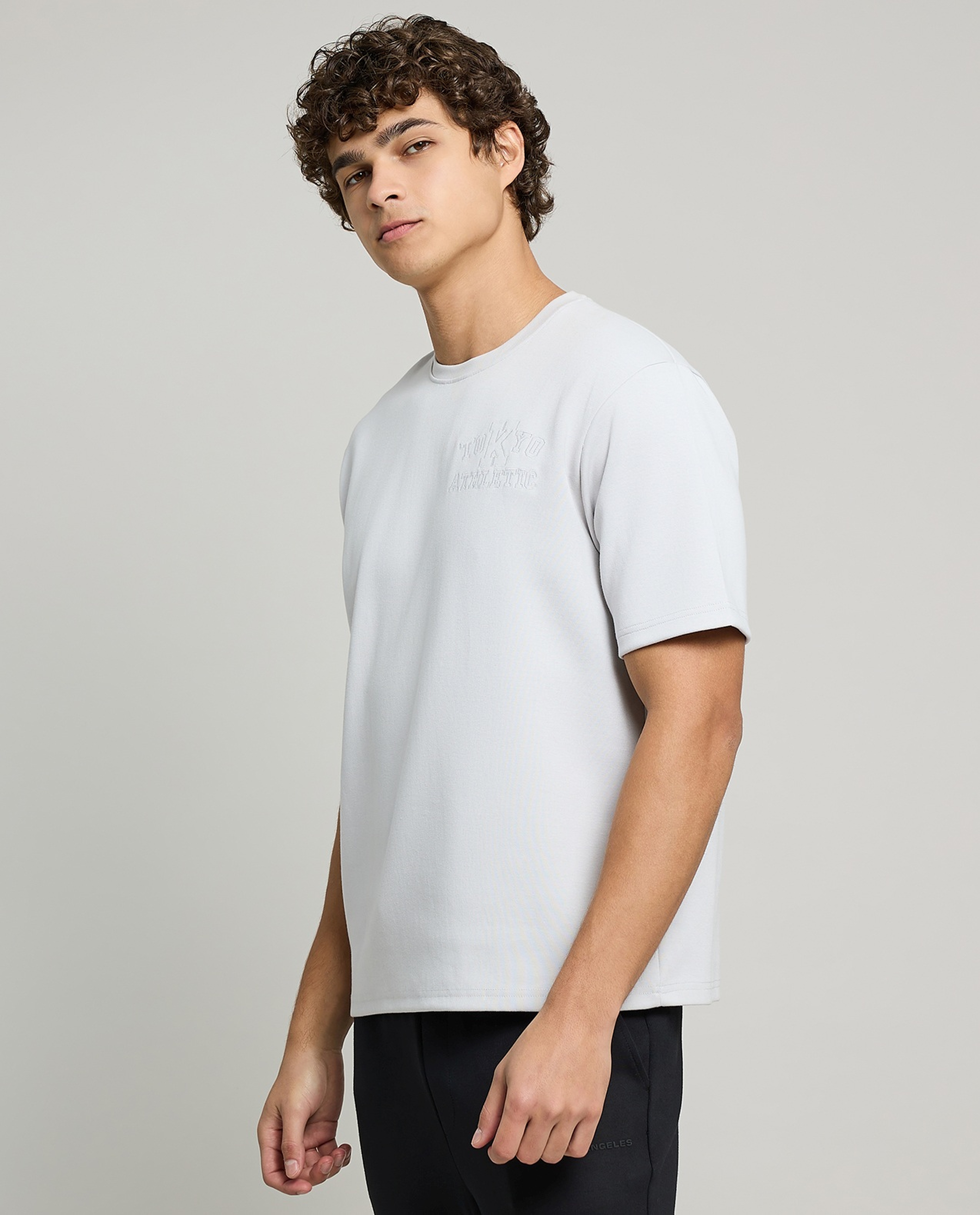 Solid T-Shirt with Crew Neck and Short Sleeves