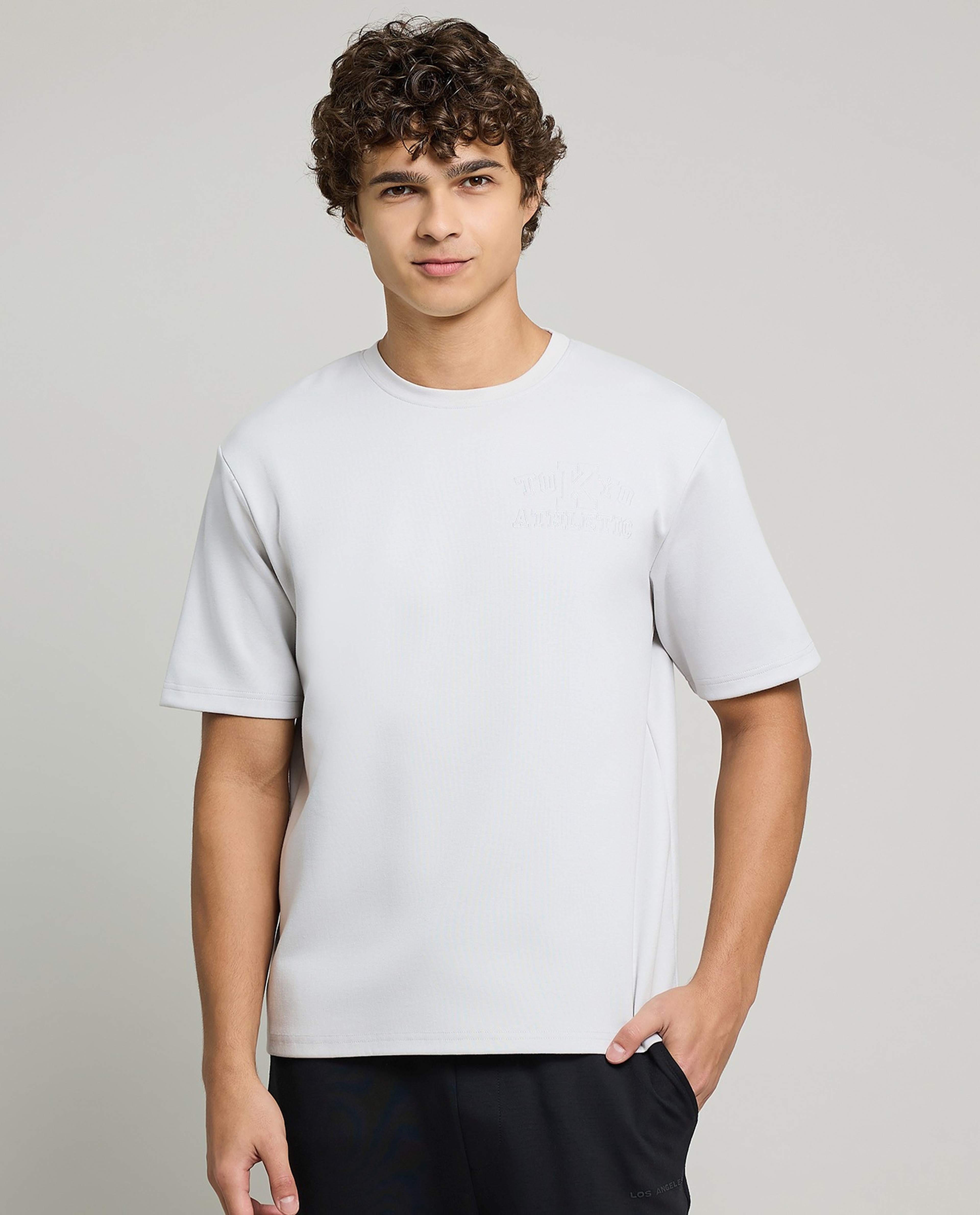 Solid T-Shirt with Crew Neck and Short Sleeves