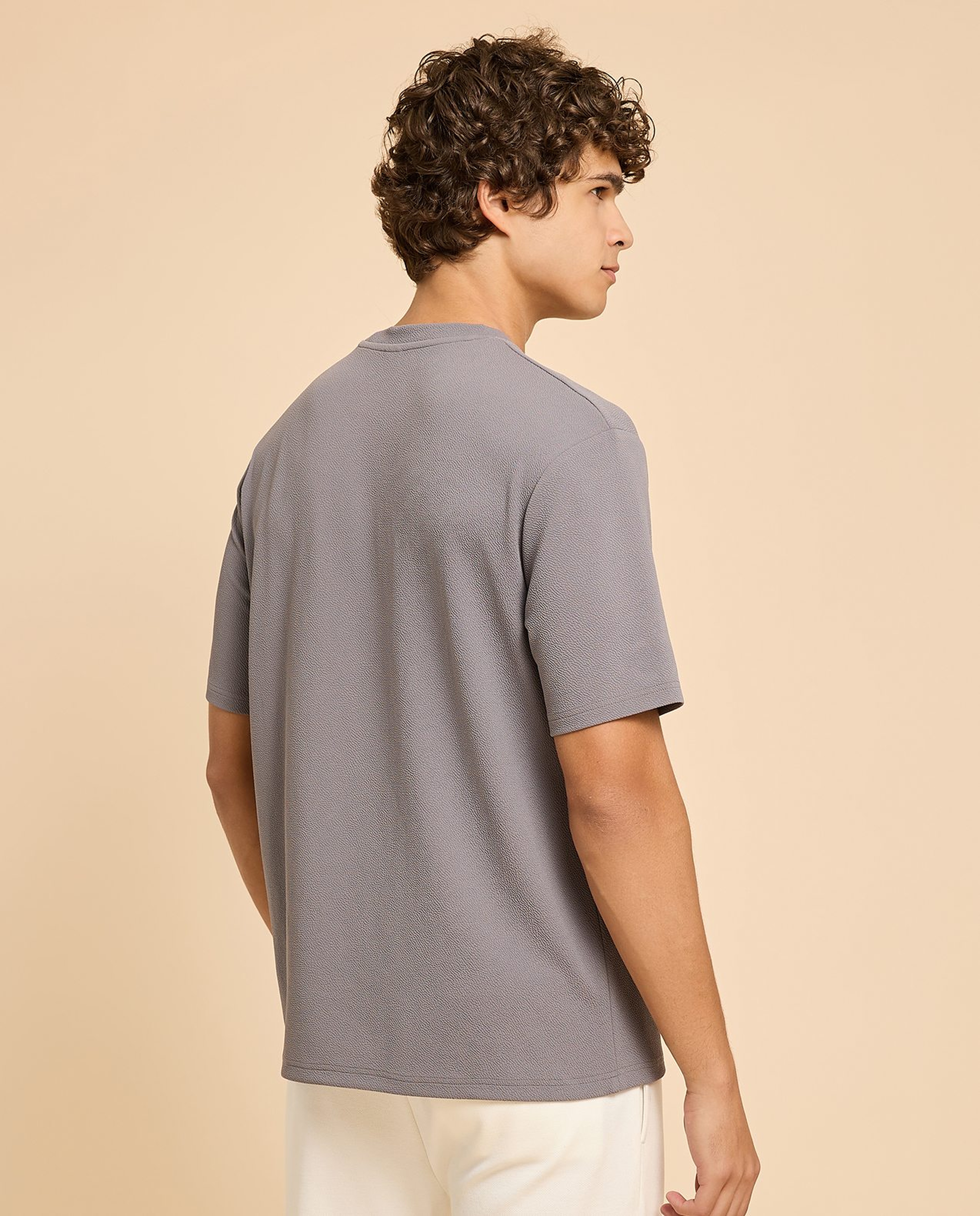 Solid T-Shirt with Crew Neck and Short Sleeves