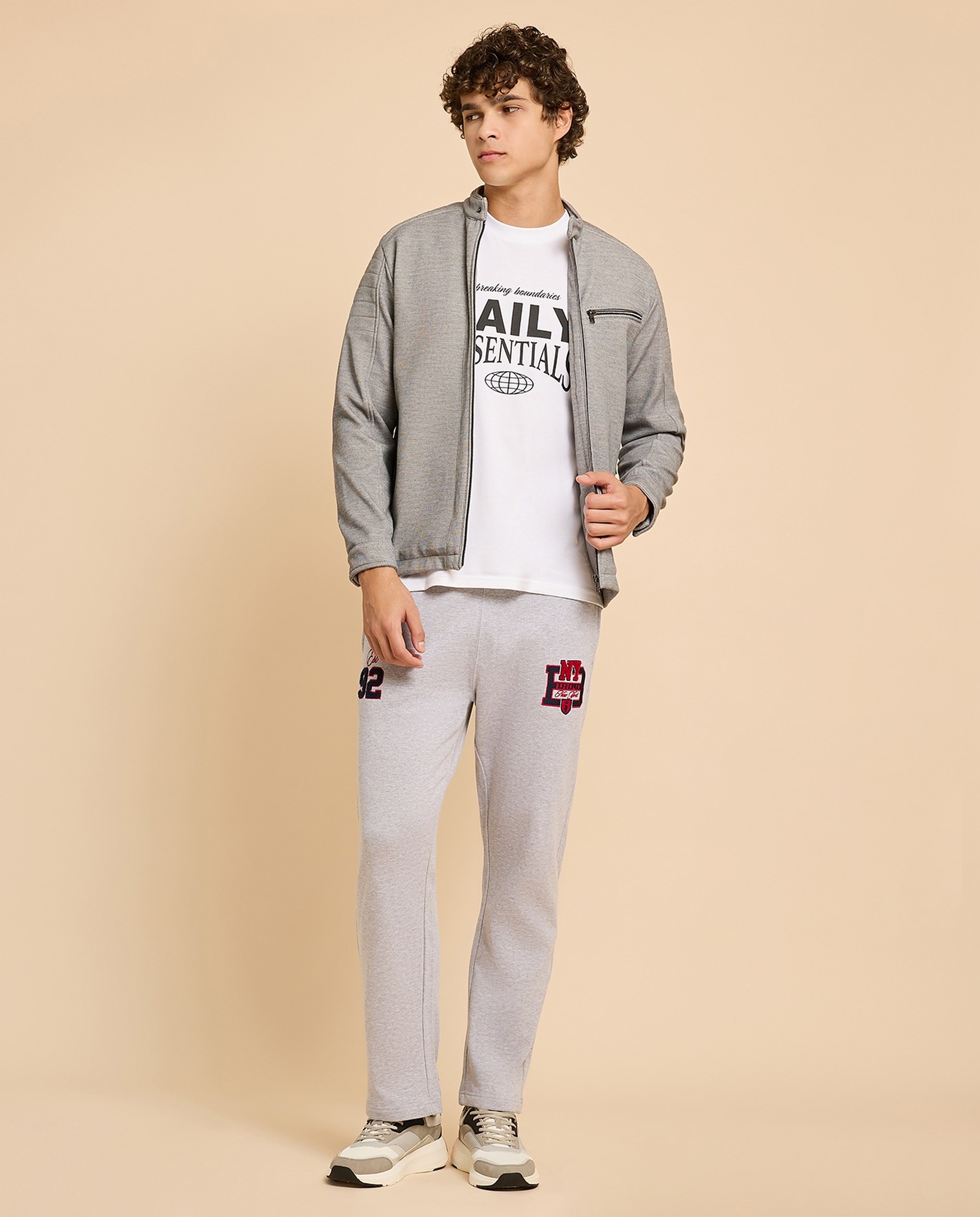 Textured Knit Jacket with Zipper Closure