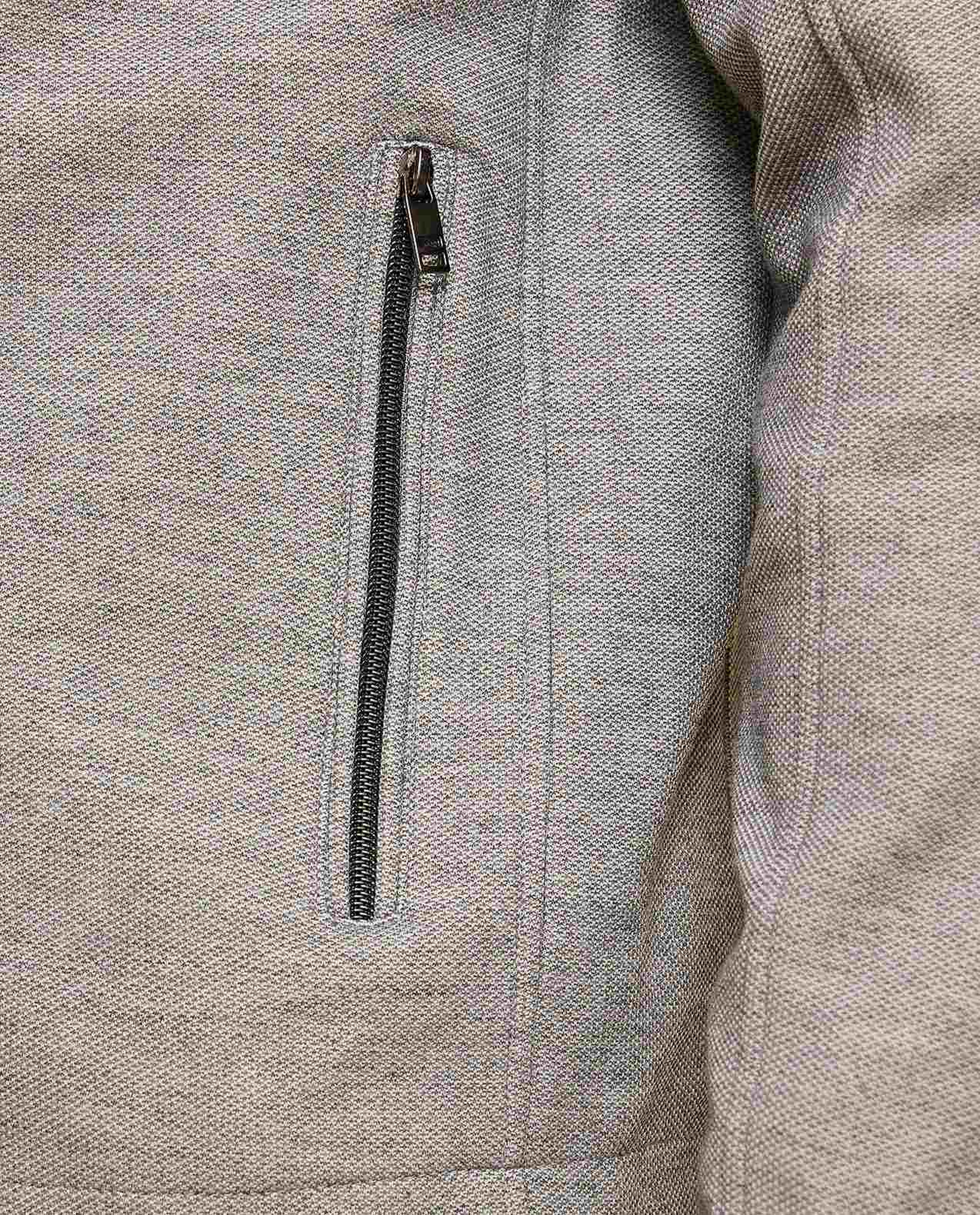 Textured Knit Jacket with Zipper Closure