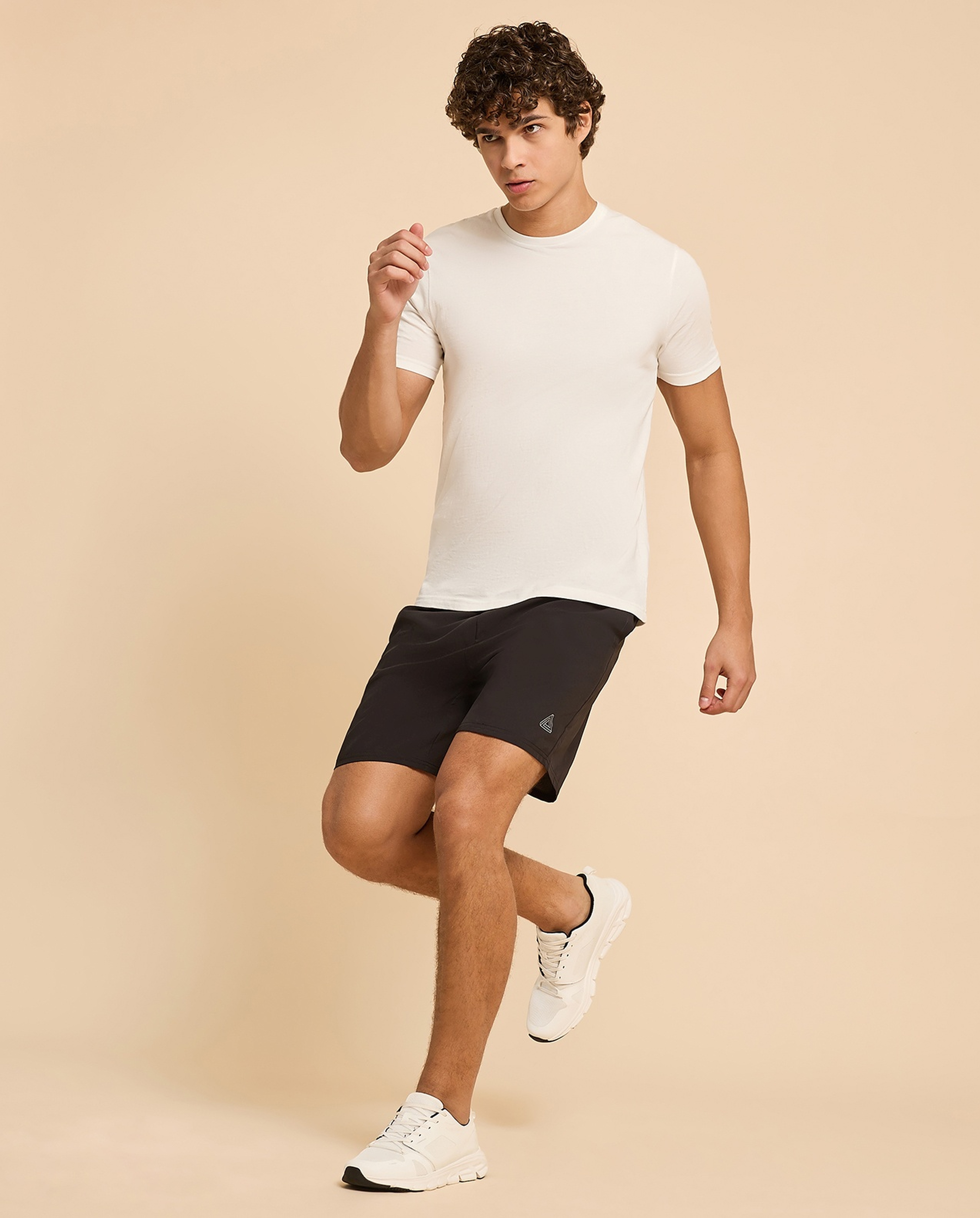 Logo Detail Active Shorts with Elastic Waist