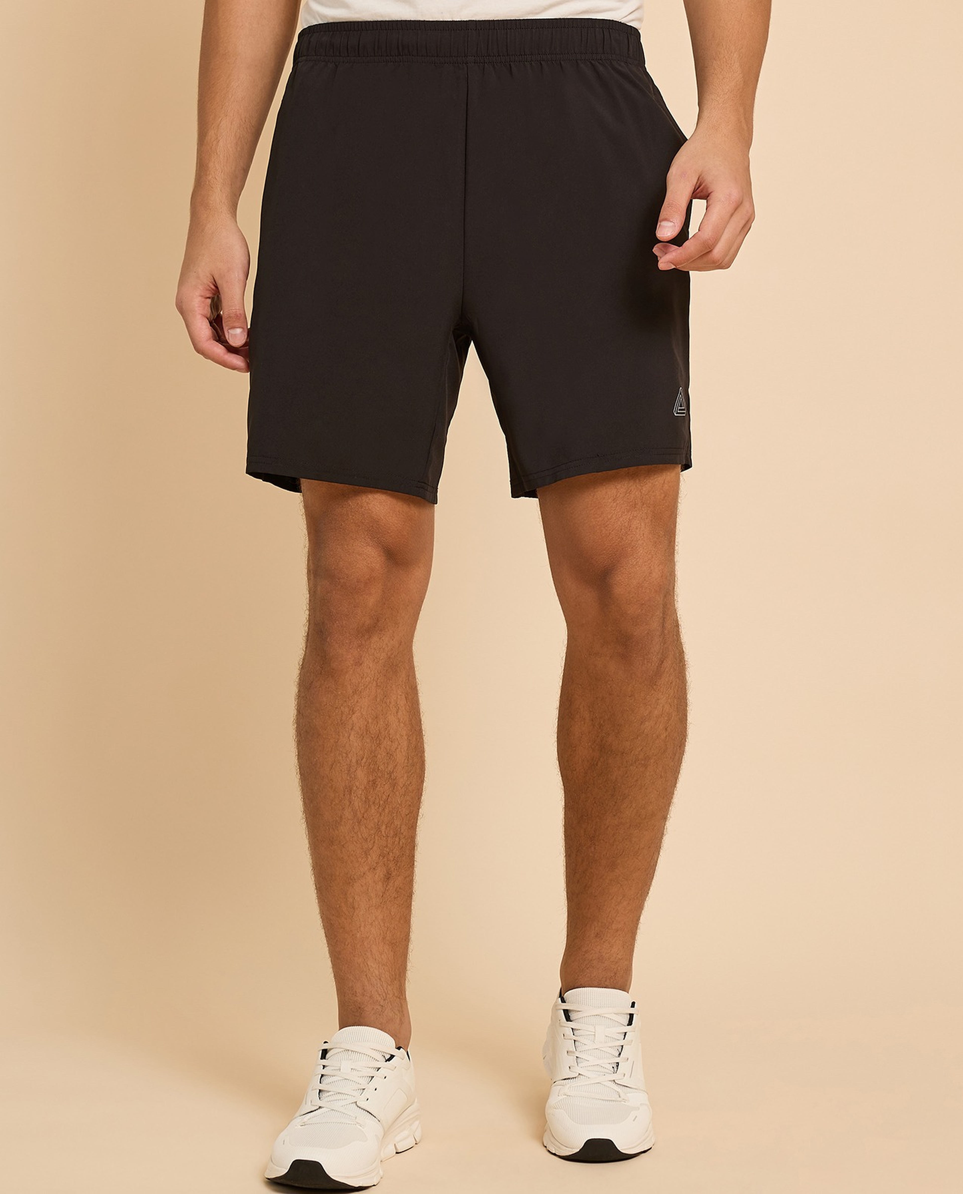 Logo Detail Active Shorts with Elastic Waist