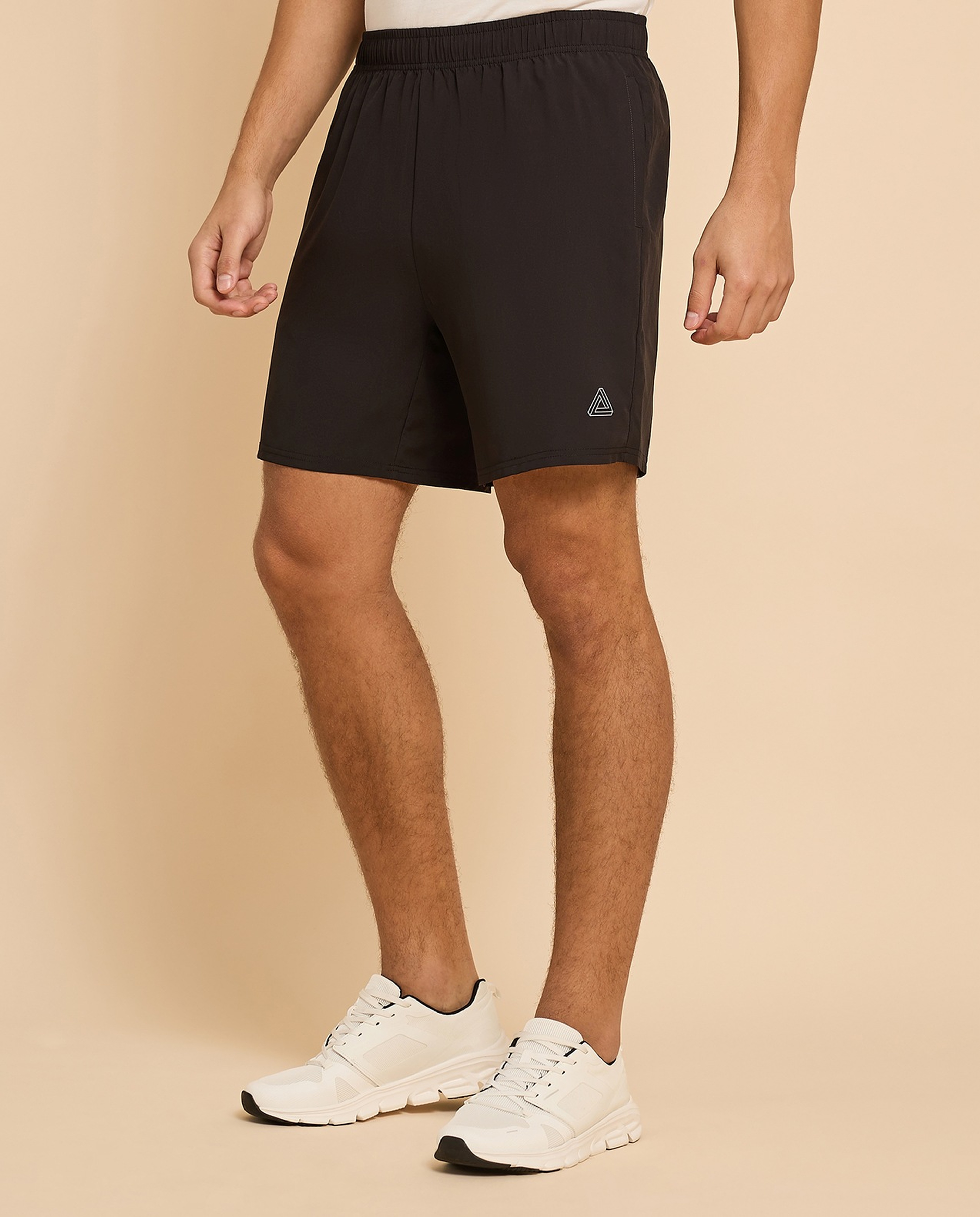 Logo Detail Active Shorts with Elastic Waist