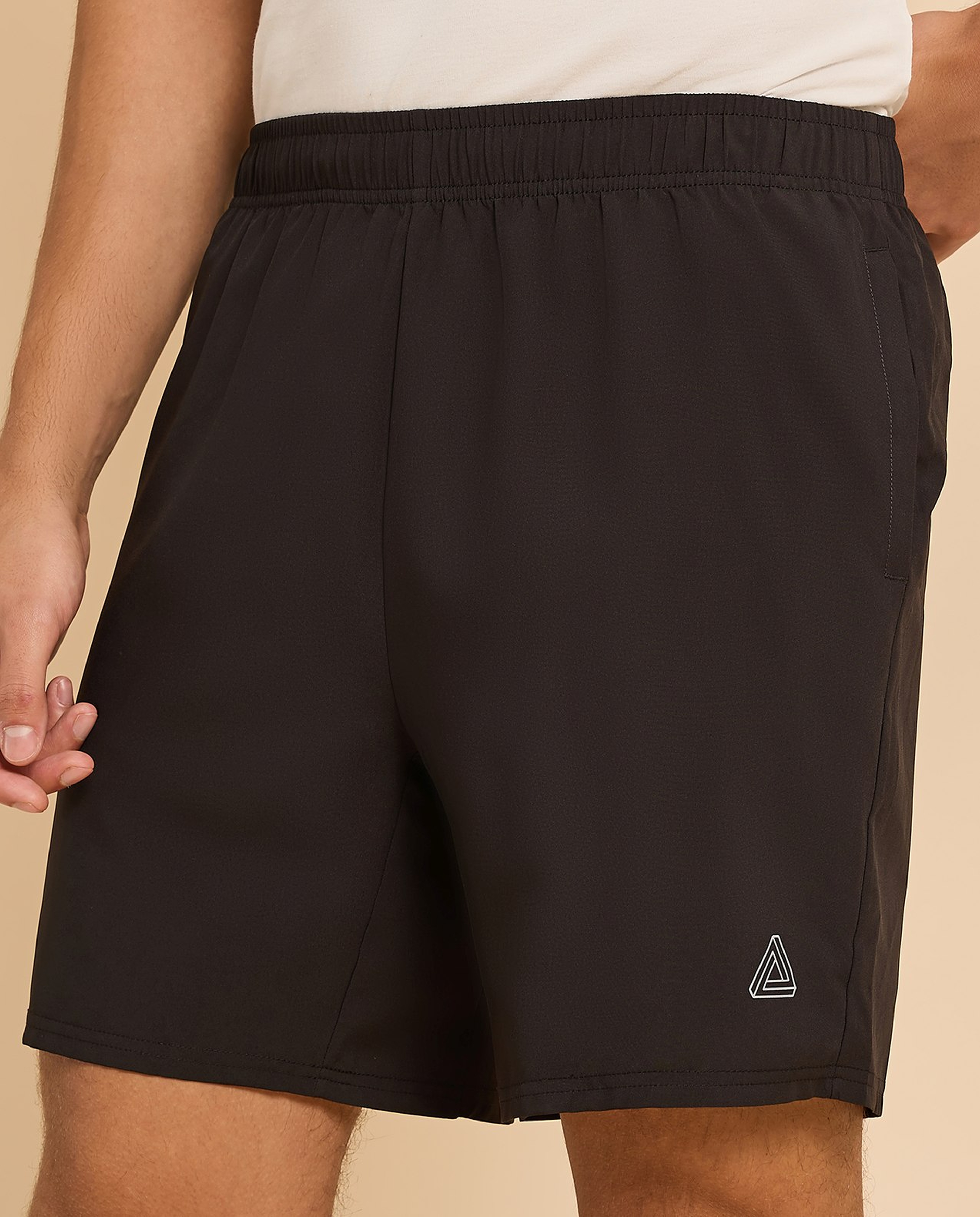 Logo Detail Active Shorts with Elastic Waist