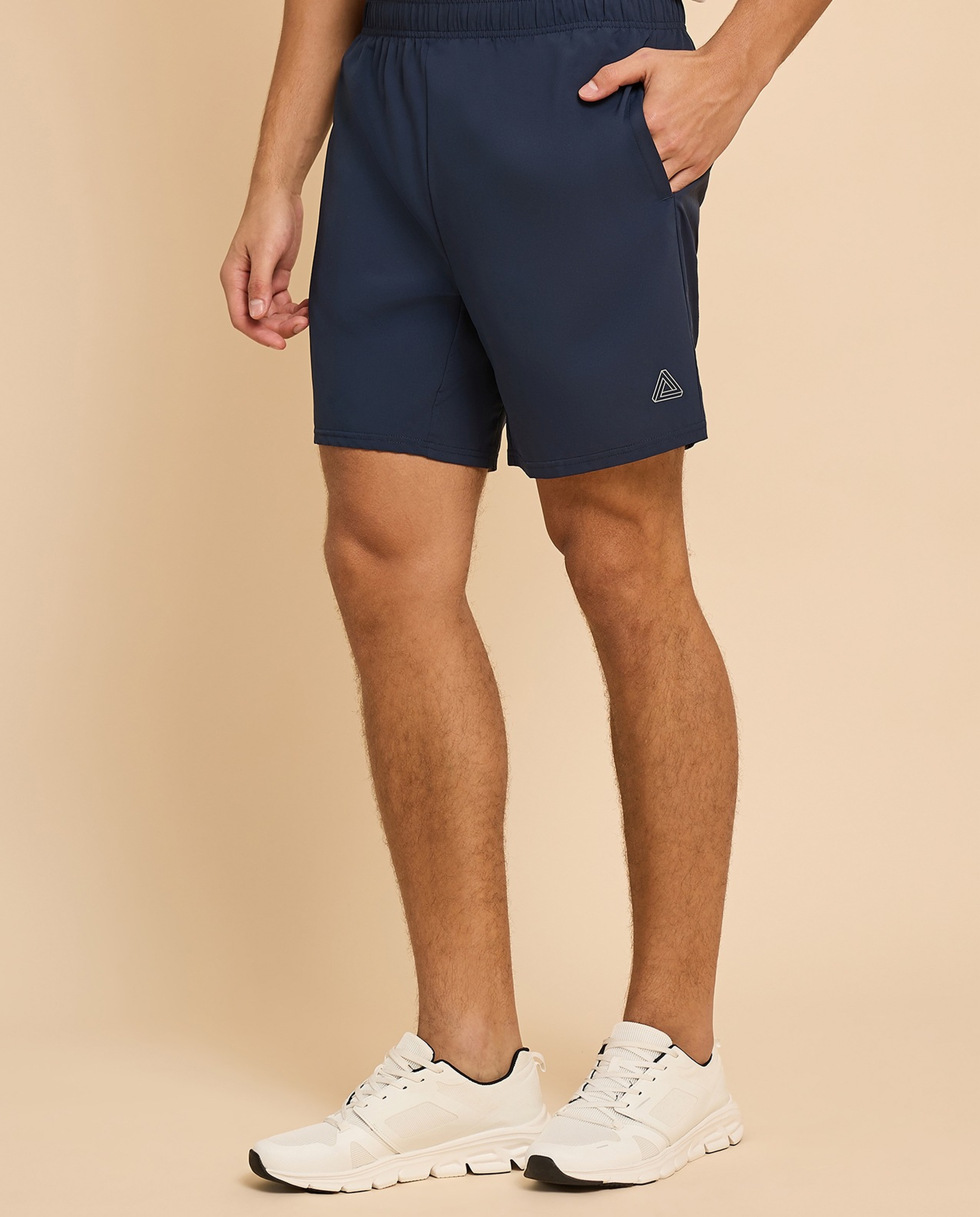 Logo Detail Active Shorts with Elastic Waist