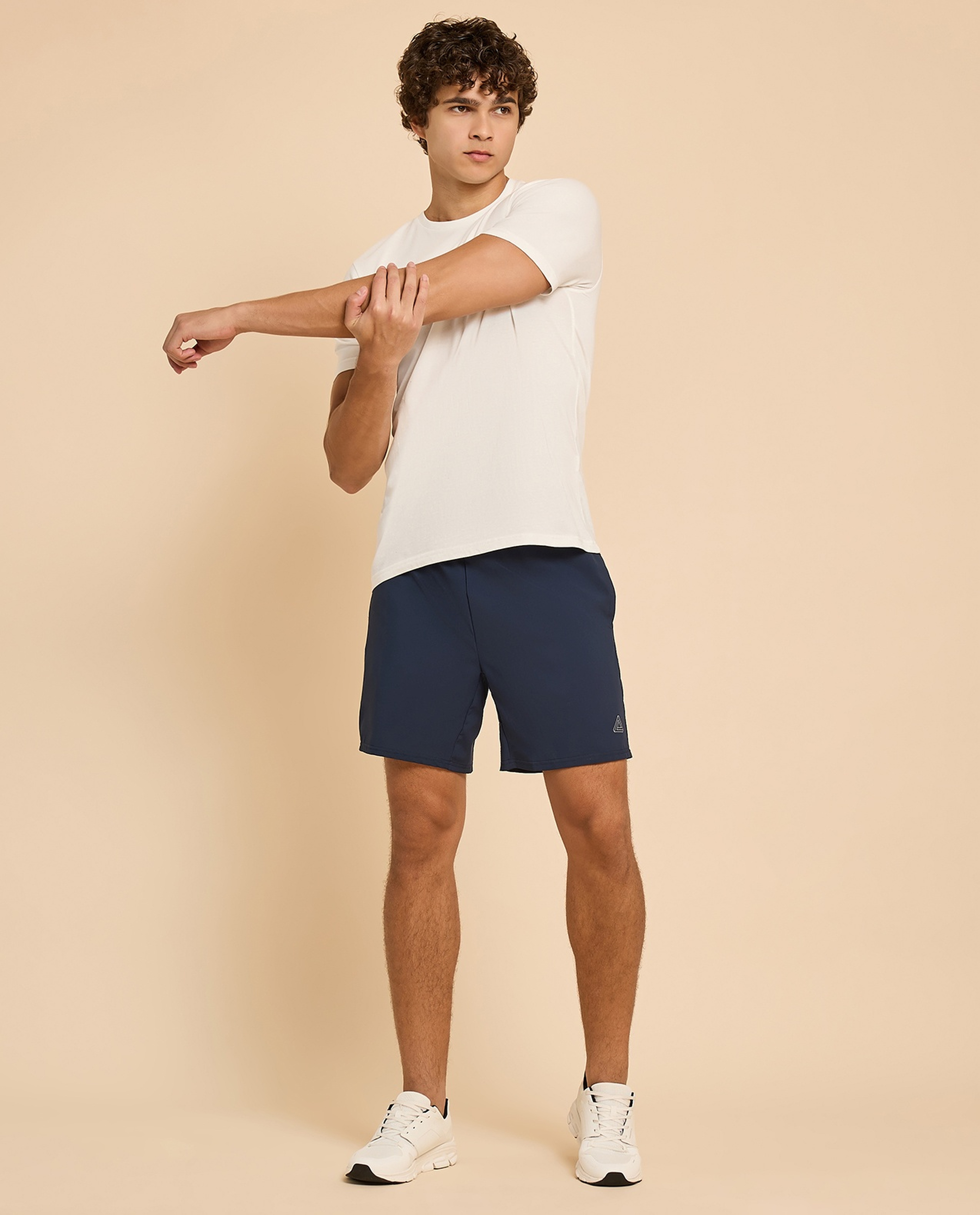 Logo Detail Active Shorts with Elastic Waist