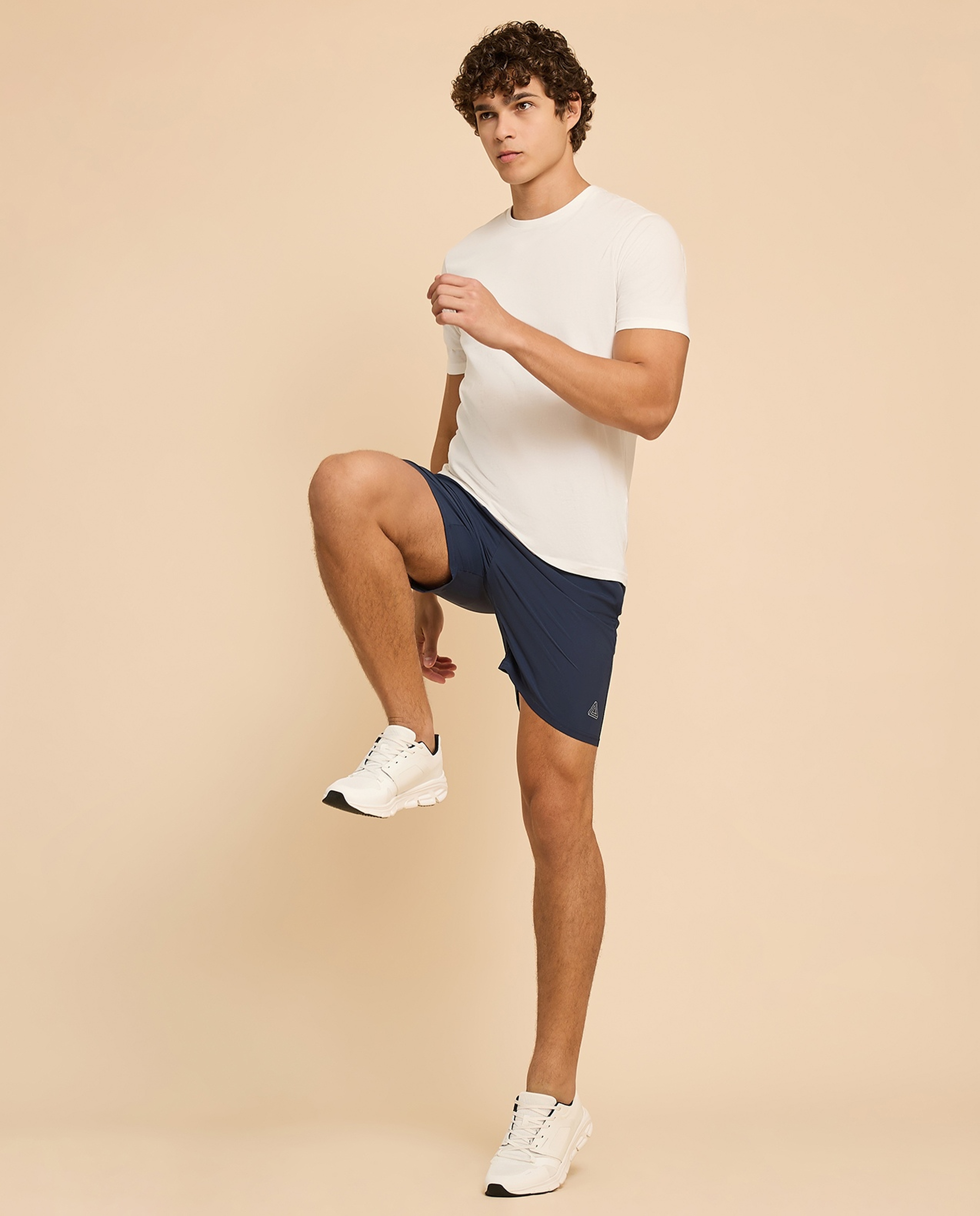 Logo Detail Active Shorts with Elastic Waist