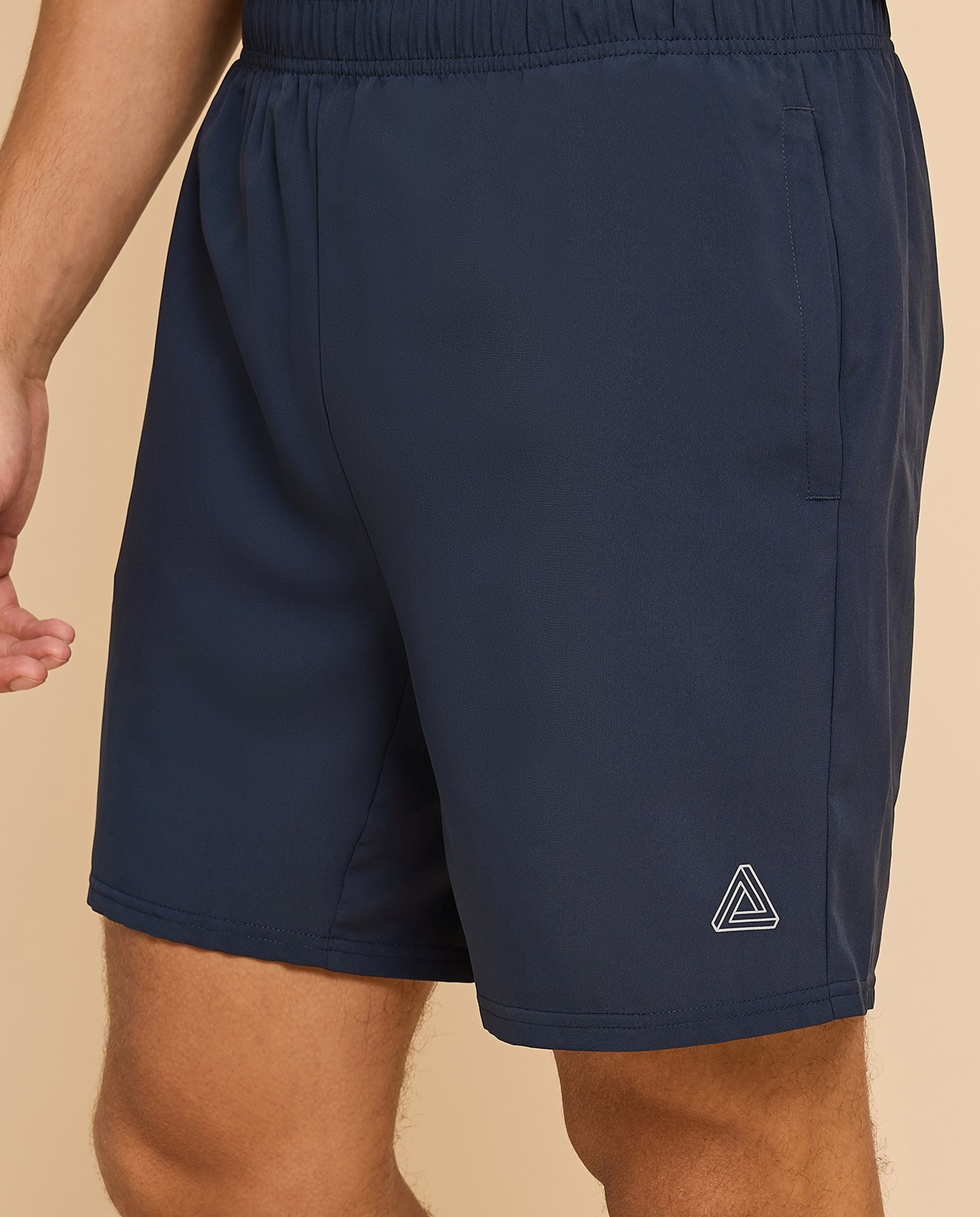 Logo Detail Active Shorts with Elastic Waist