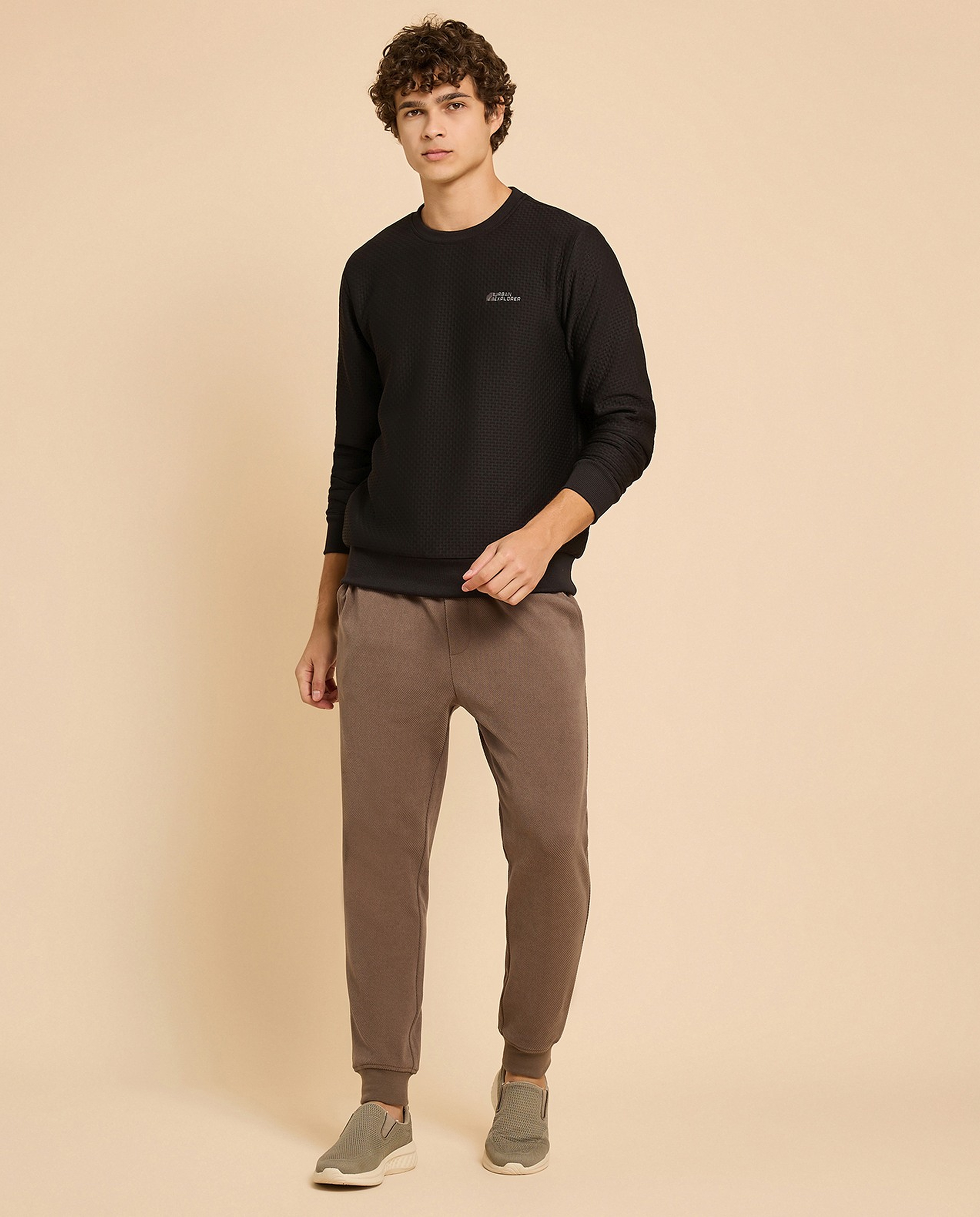 Print Detail Sweatshirt with Crew Neck and Long Sleeves