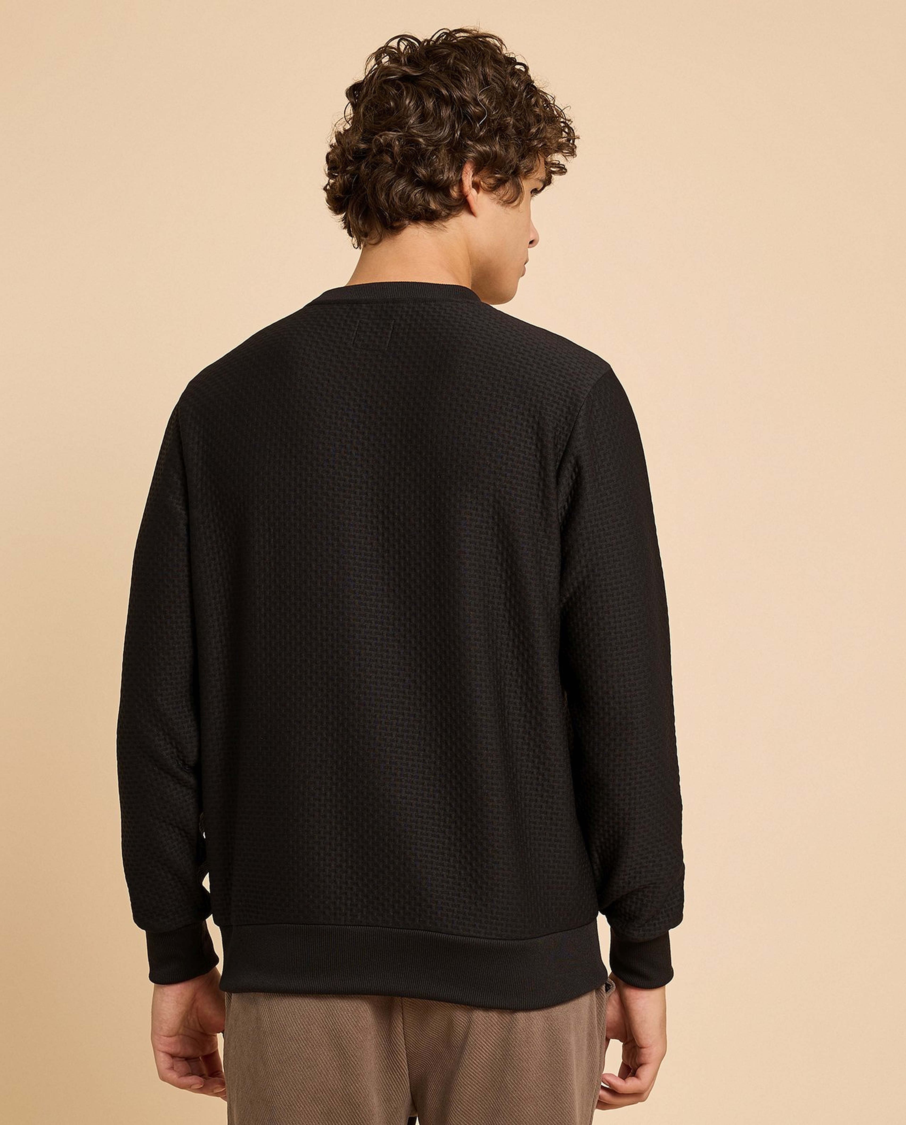 Print Detail Sweatshirt with Crew Neck and Long Sleeves