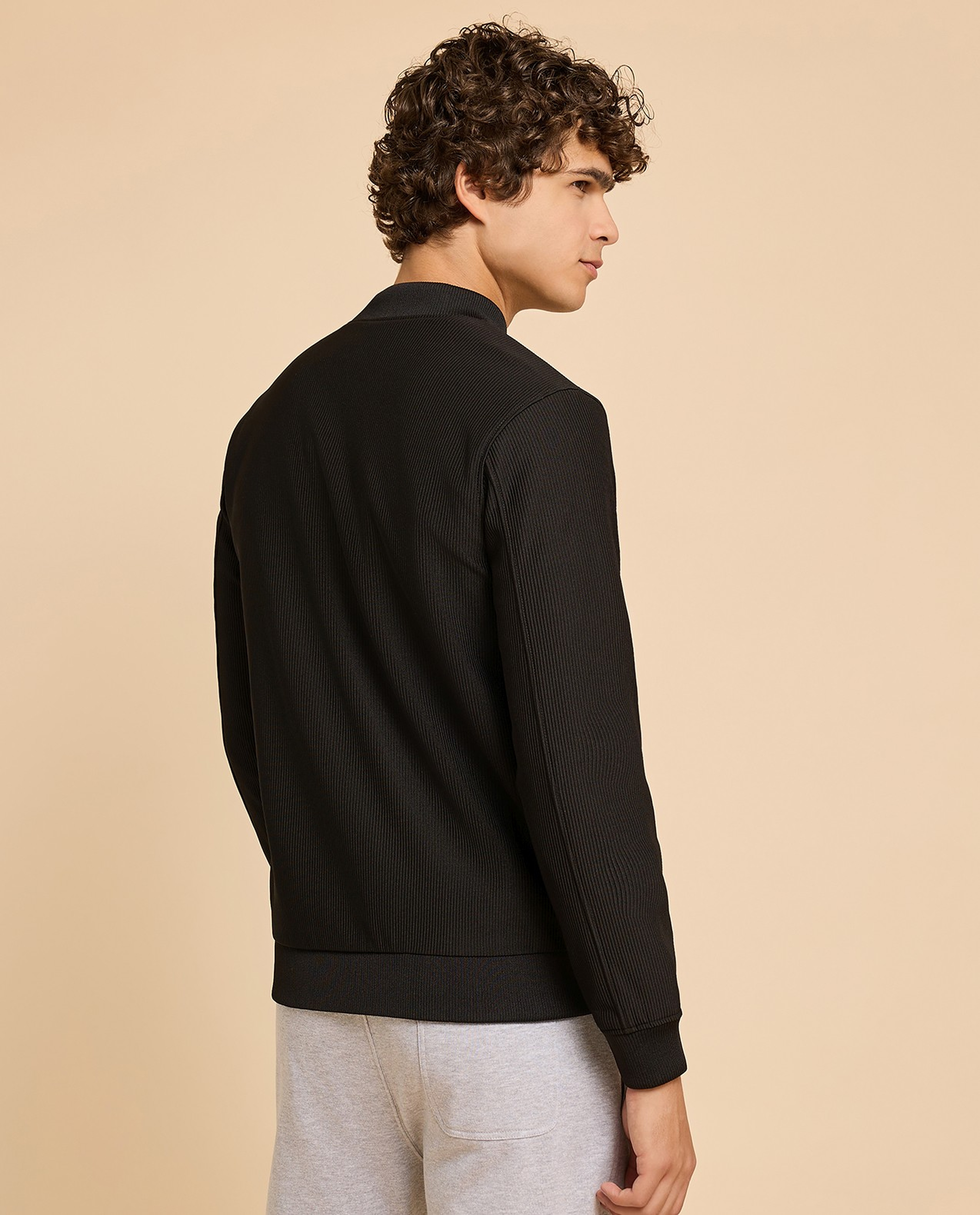 Solid Jacket with Zipper Closure