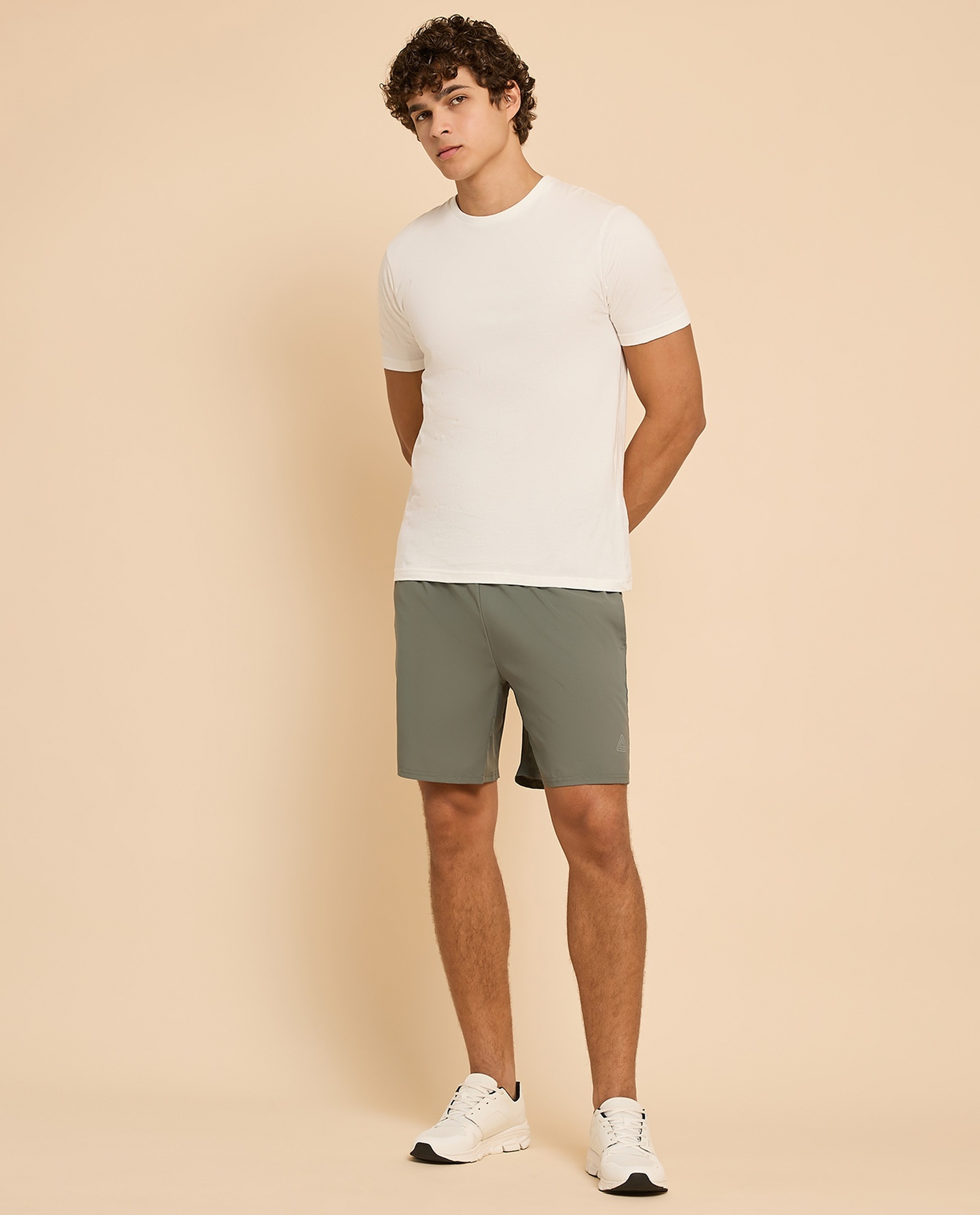 Logo Detail Active Shorts with Elastic Waist