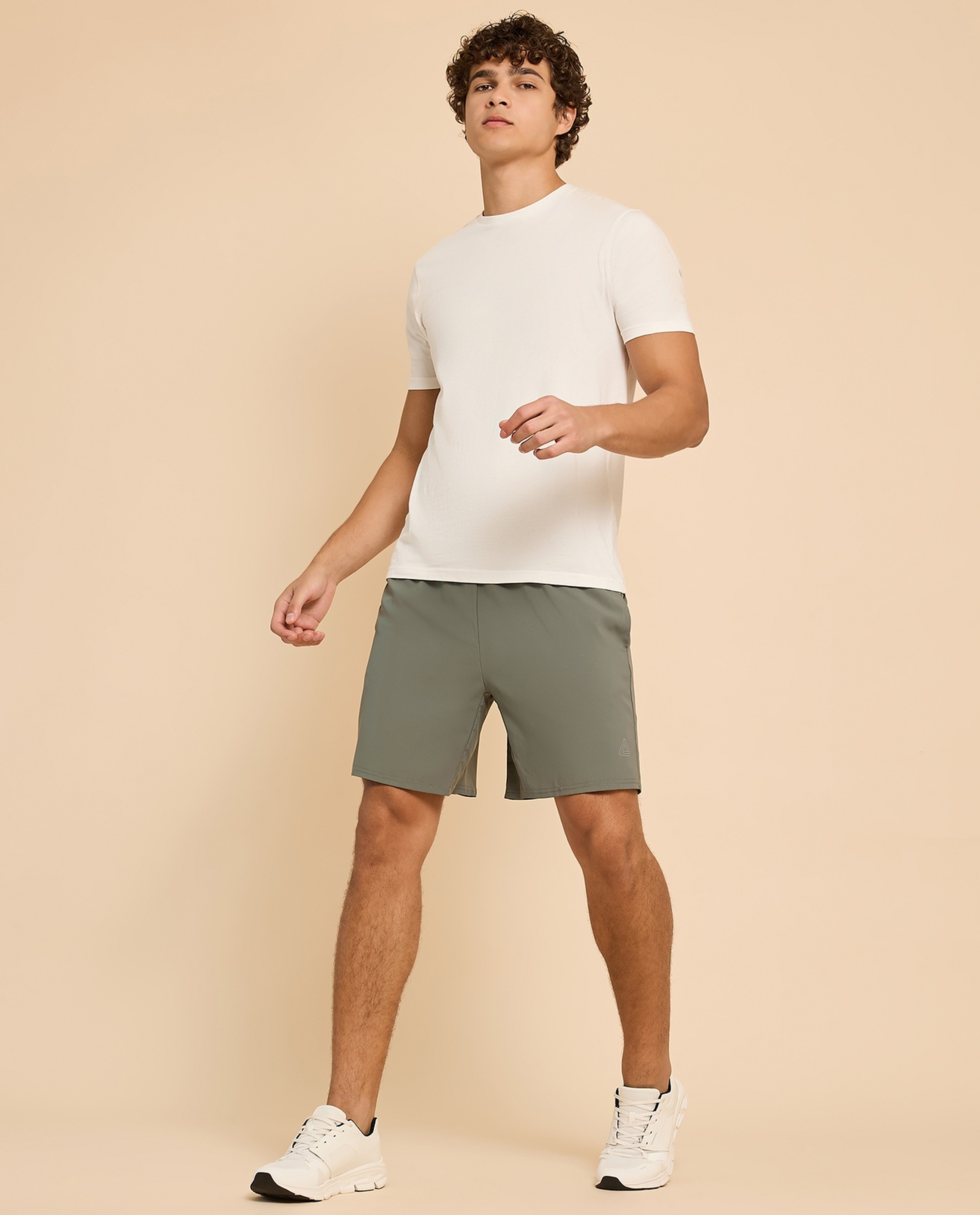 Logo Detail Active Shorts with Elastic Waist