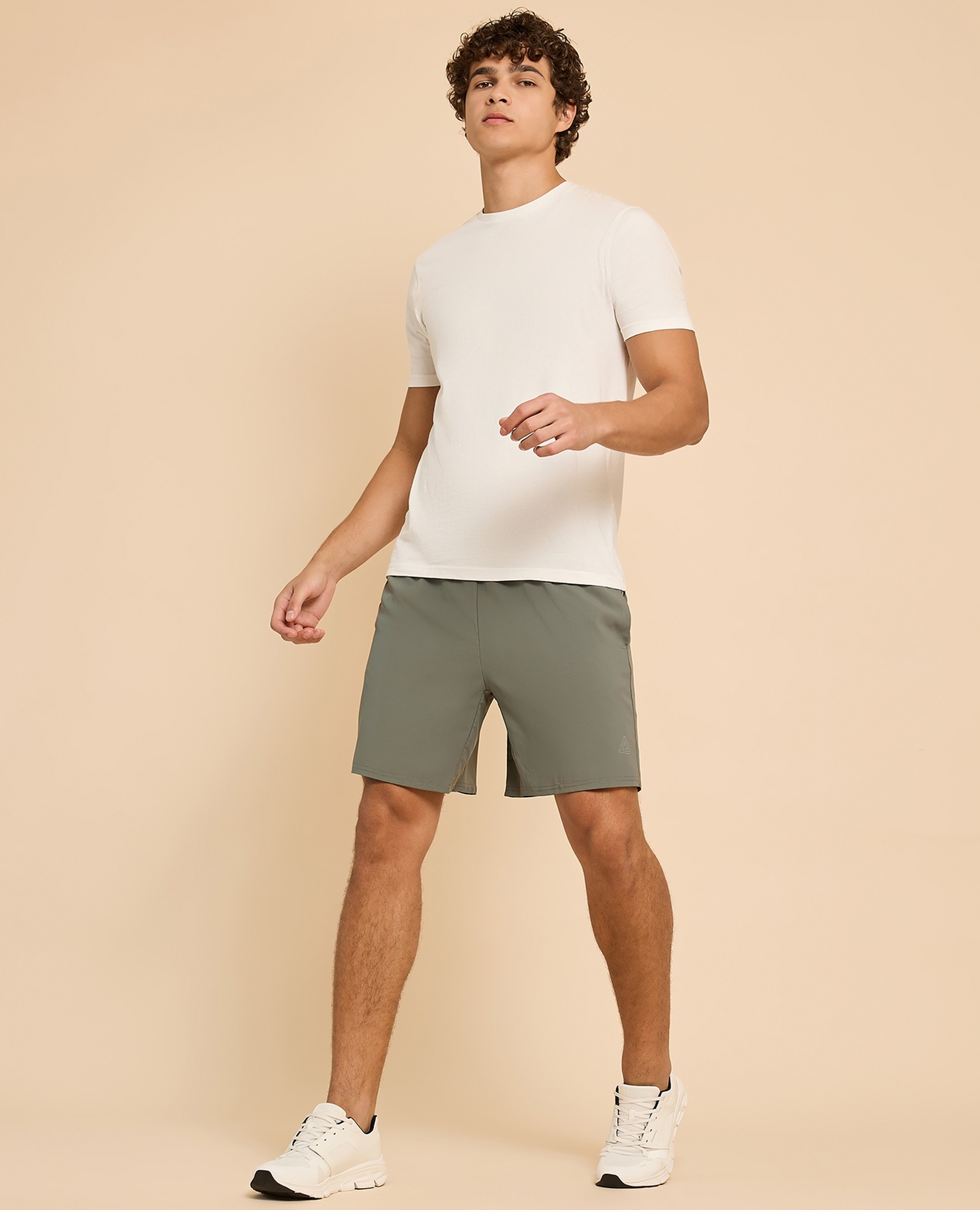 Logo Detail Active Shorts with Elastic Waist