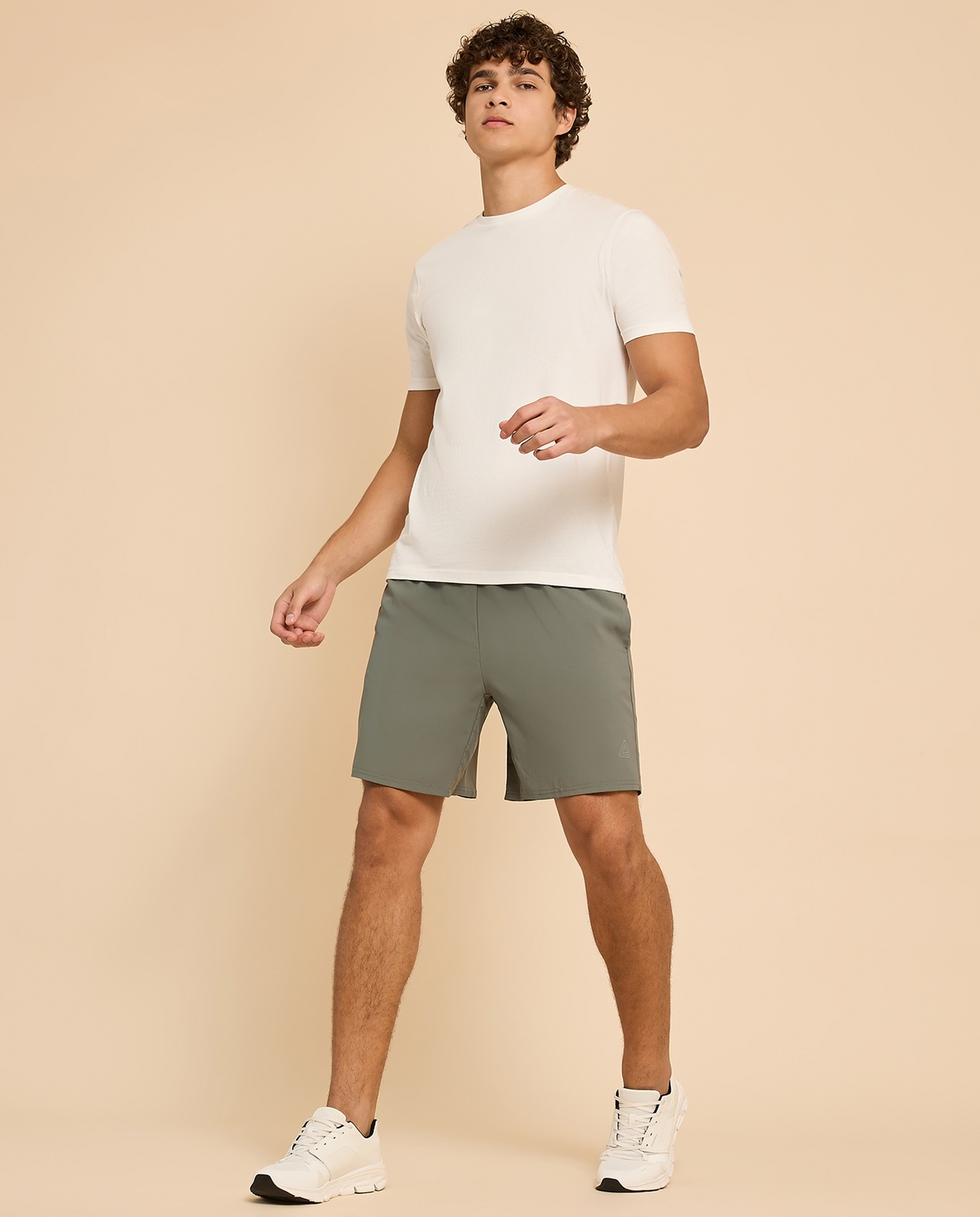 Logo Detail Active Shorts with Elastic Waist