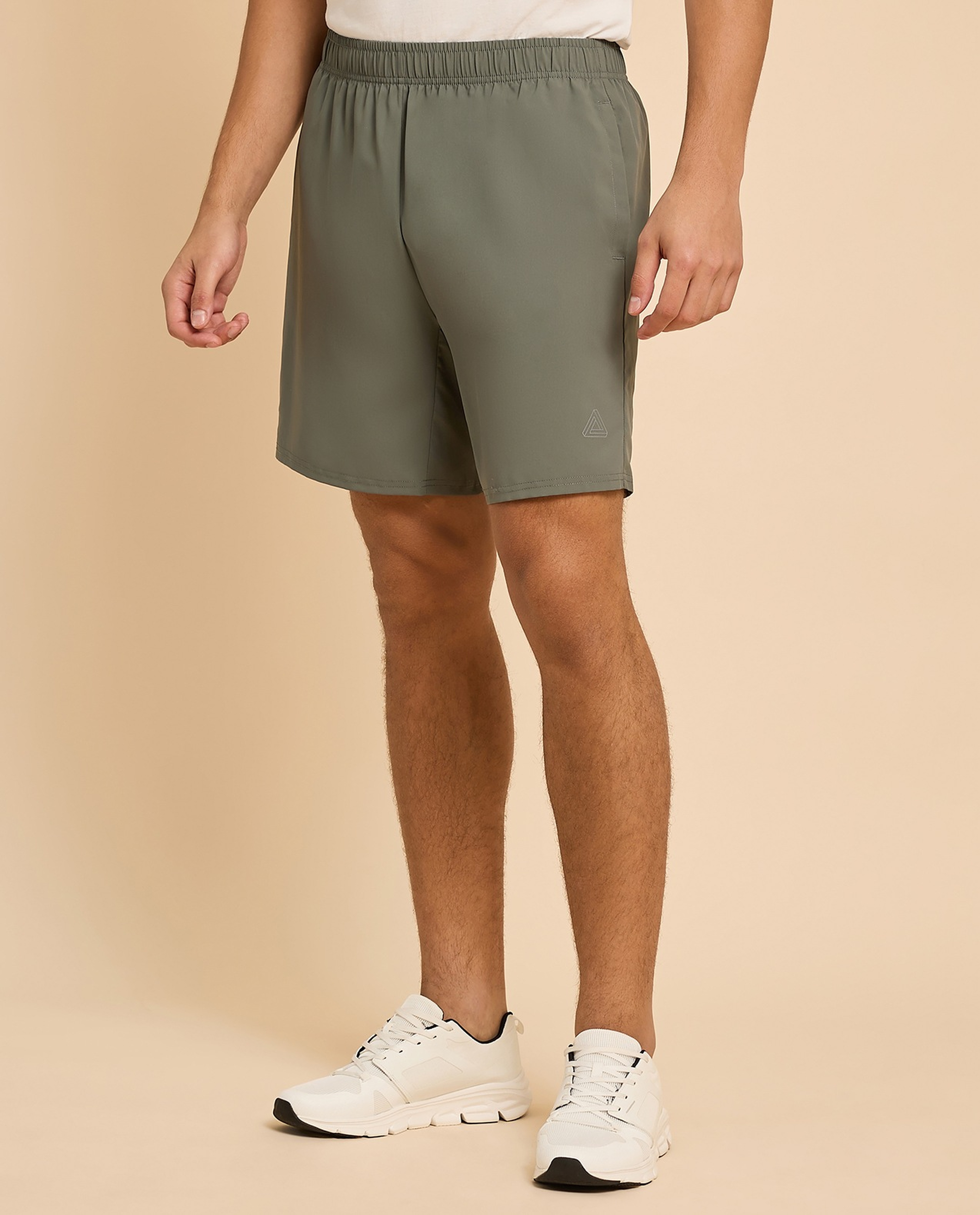 Logo Detail Active Shorts with Elastic Waist