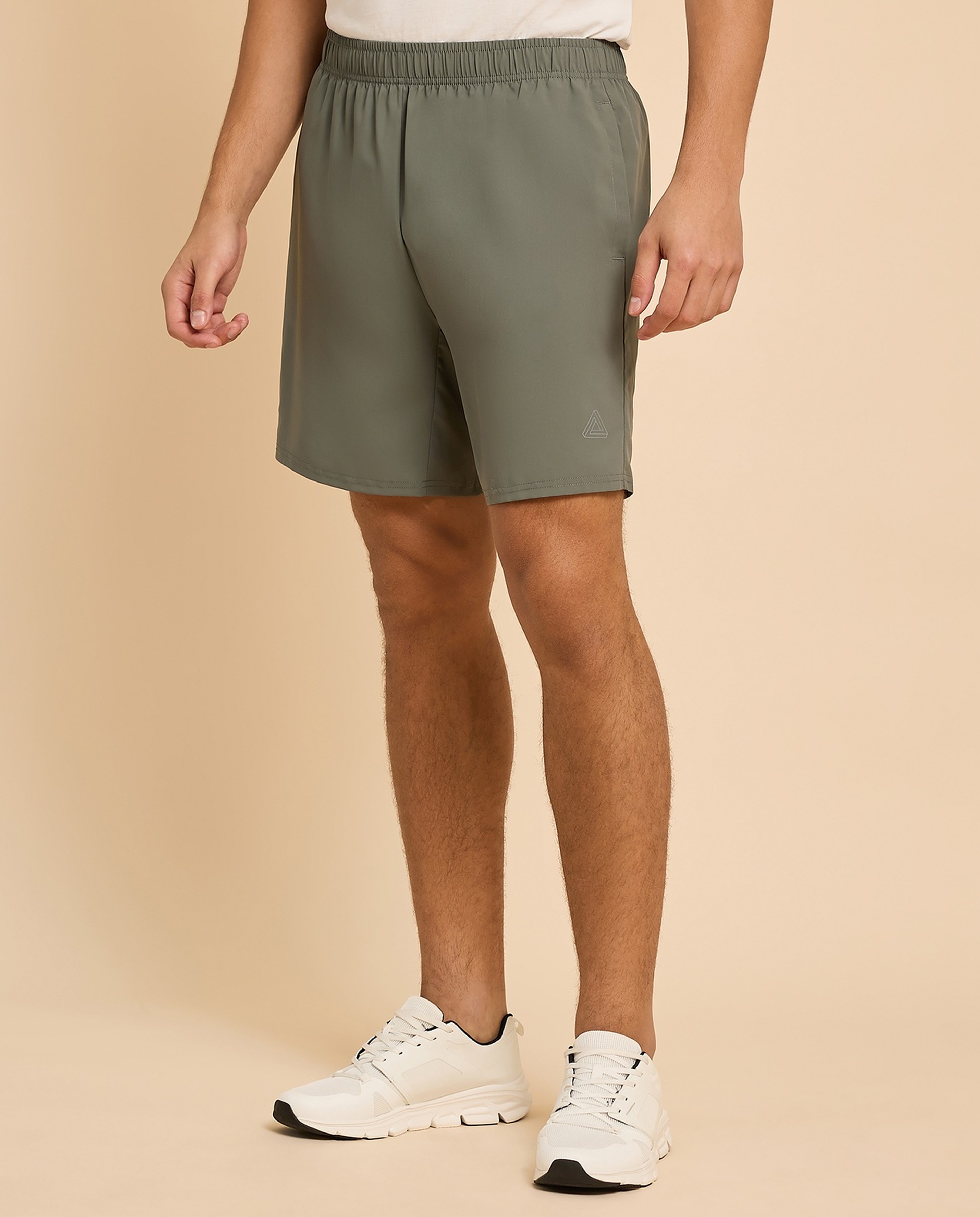 Logo Detail Active Shorts with Elastic Waist