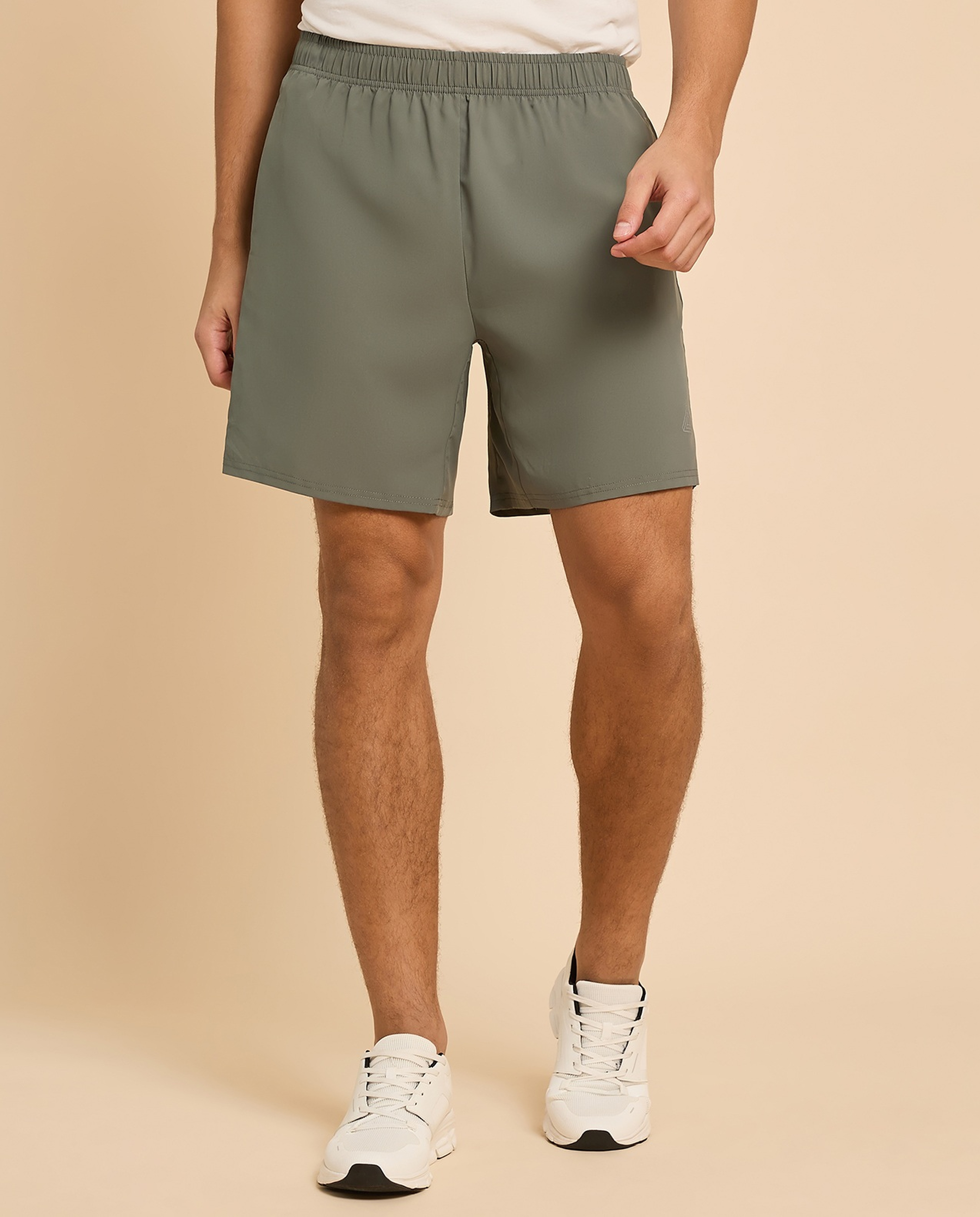 Logo Detail Active Shorts with Elastic Waist