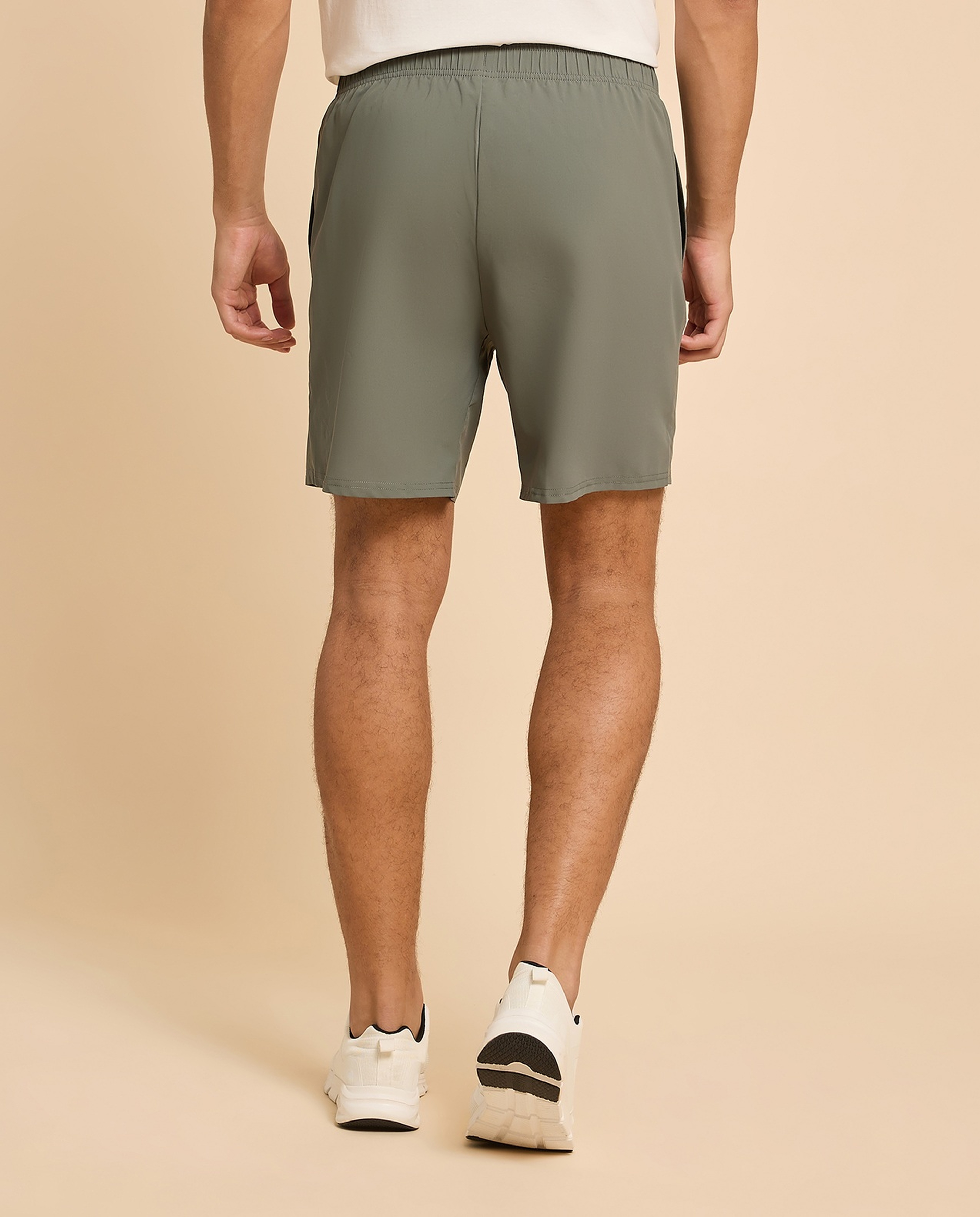 Logo Detail Active Shorts with Elastic Waist