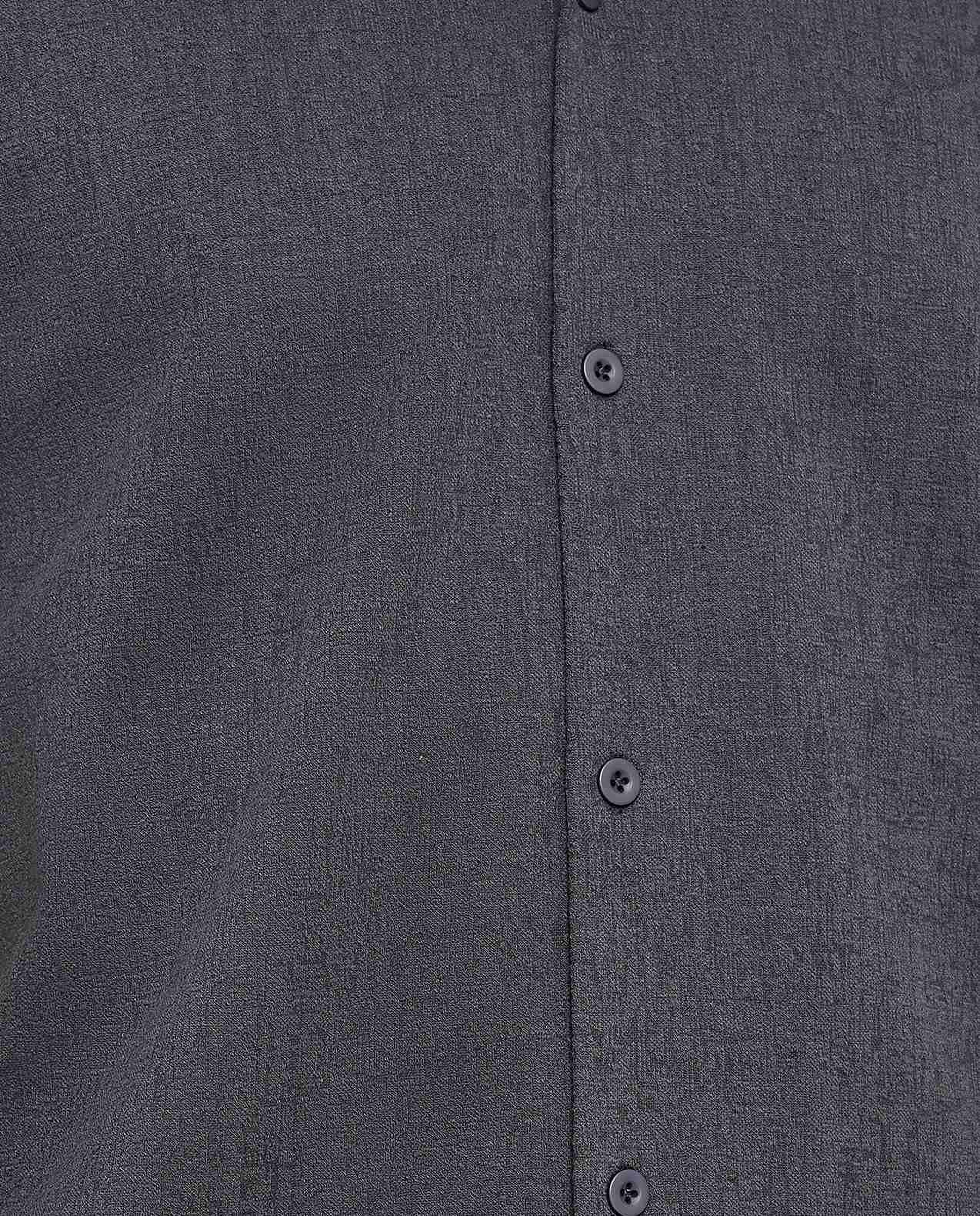 Textured Shirt with Revere Collar and Short Sleeves