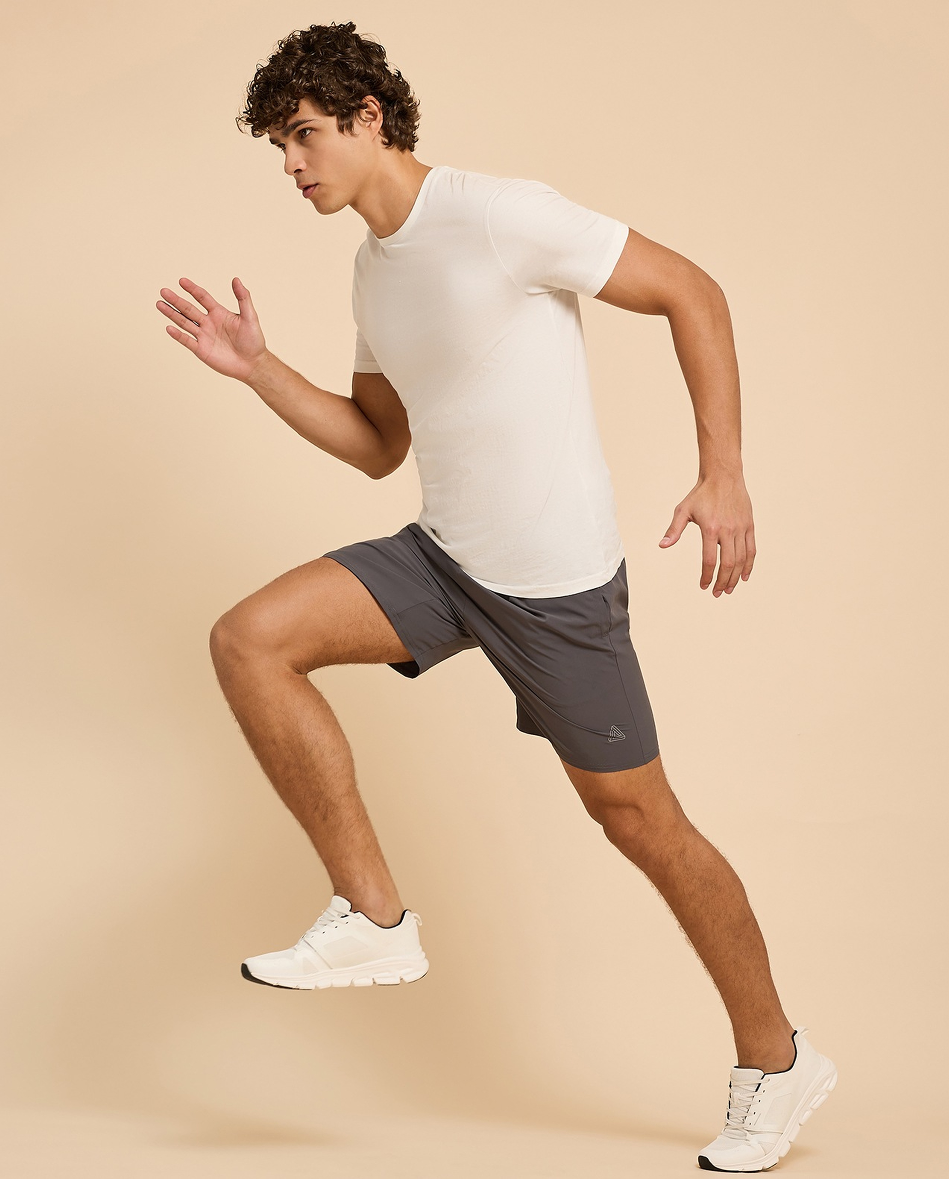 Logo Detail Active Shorts with Elastic Waist