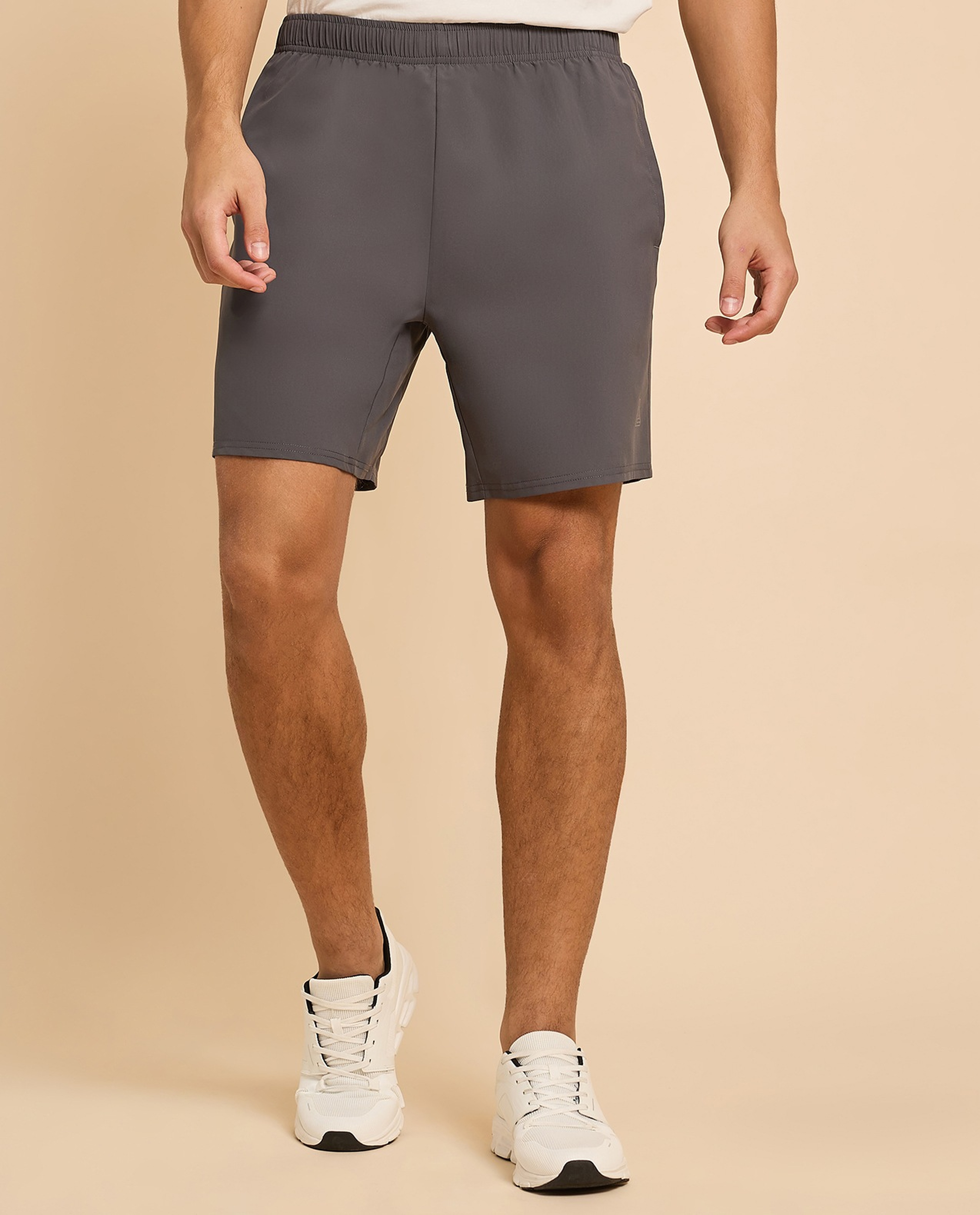 Logo Detail Active Shorts with Elastic Waist