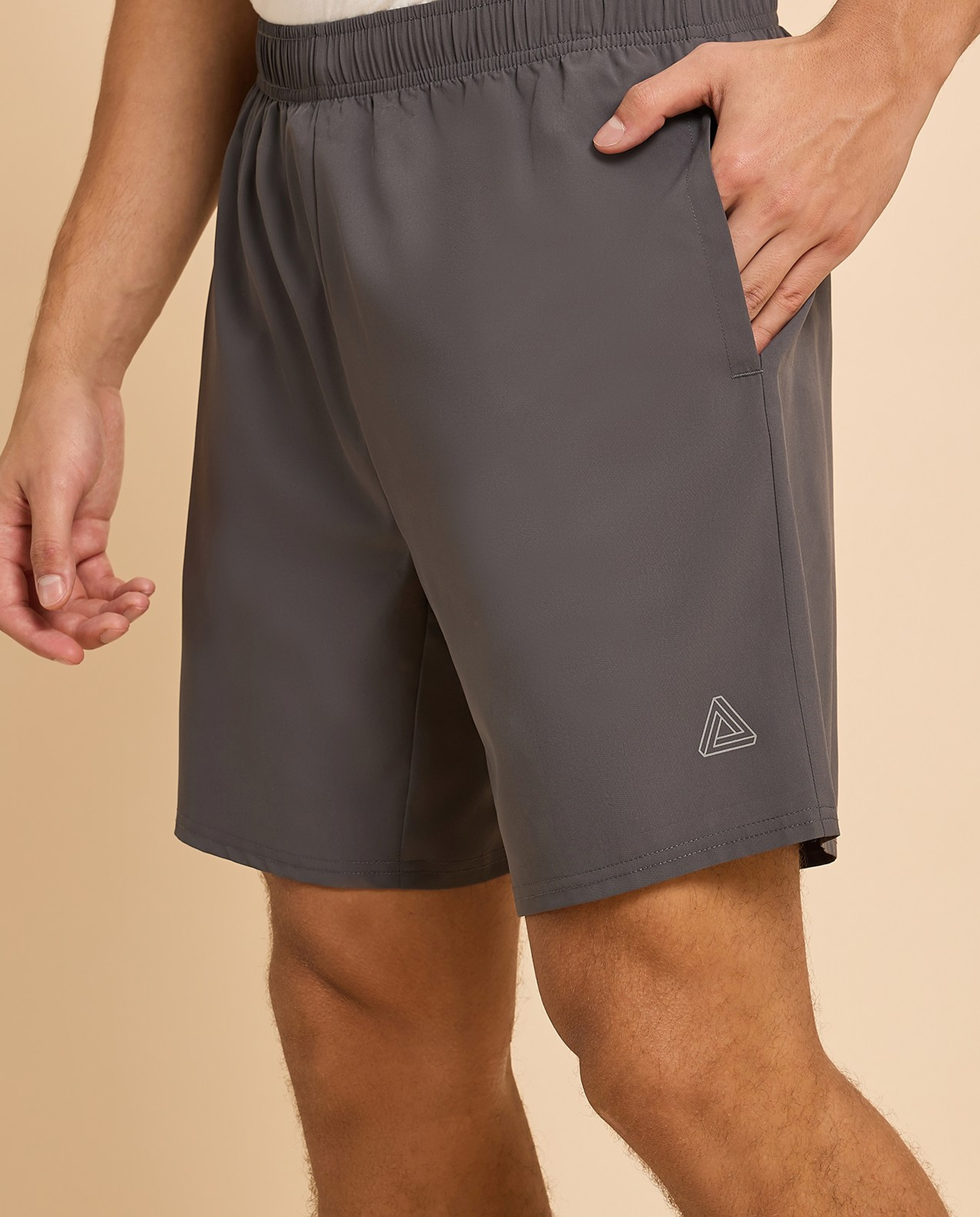 Logo Detail Active Shorts with Elastic Waist