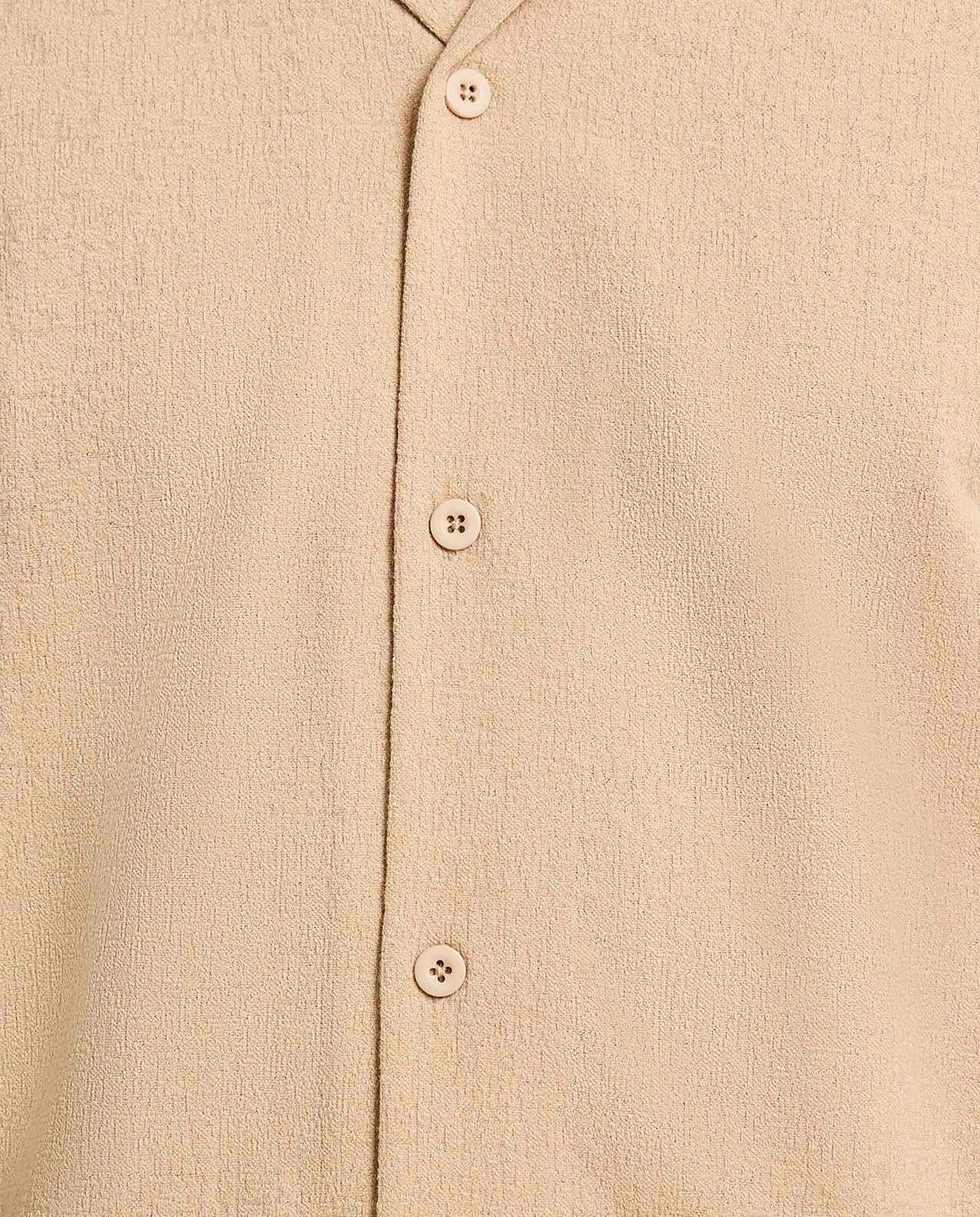 Textured Shirt with Revere Collar and Short Sleeves