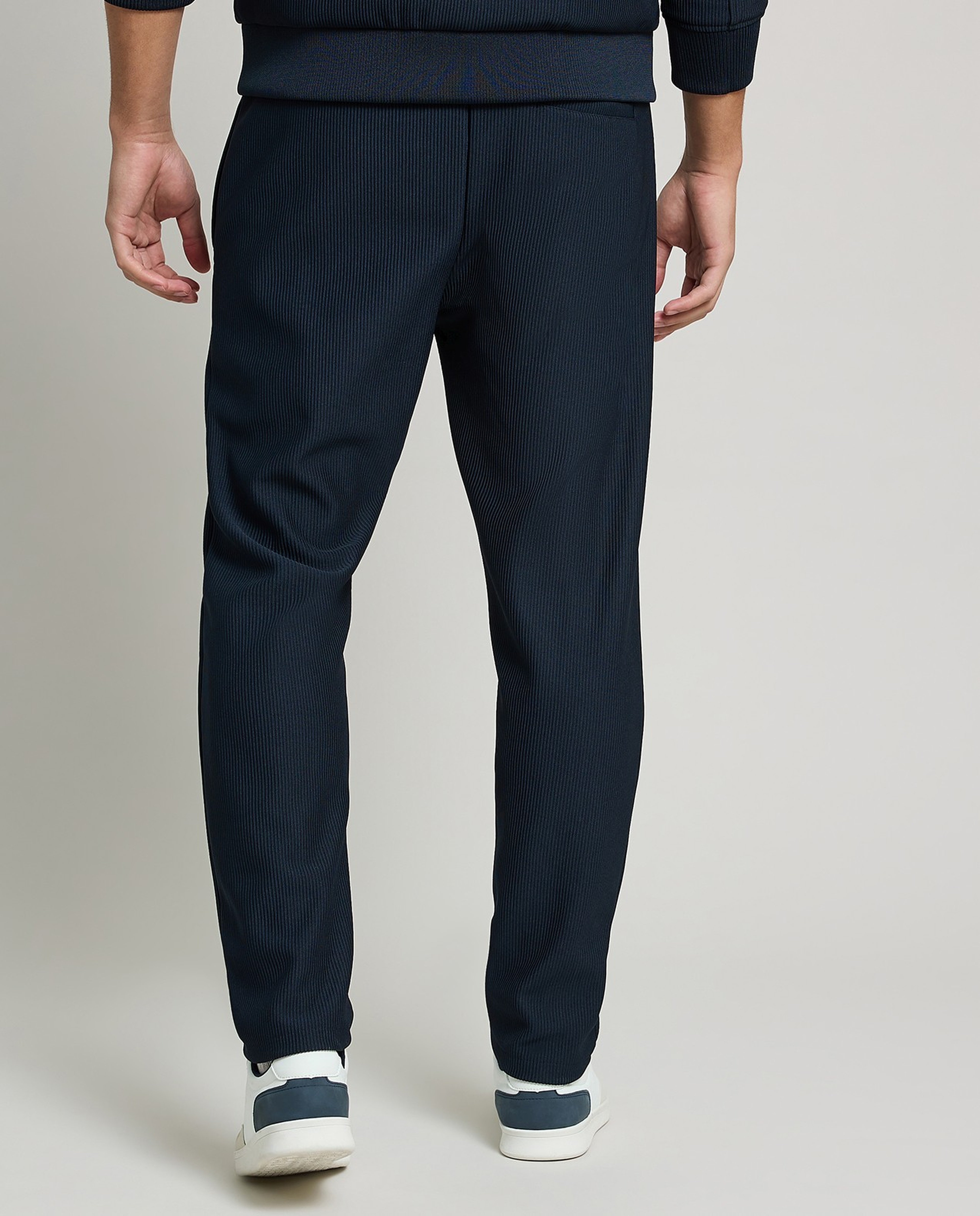 Ribbed Knit Pants with Drawstring Waist