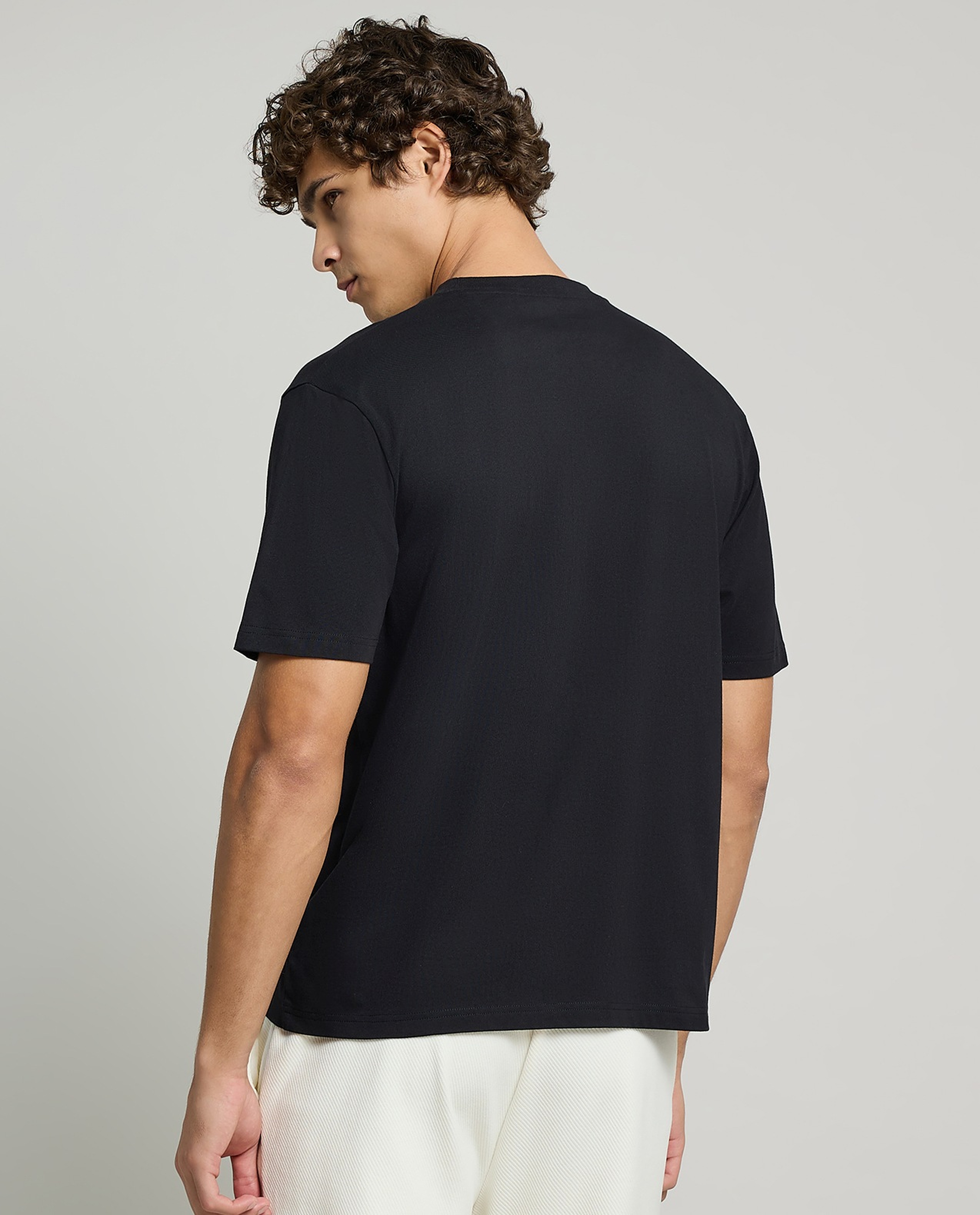 Typography Print T-Shirt with Crew Neck and Short Sleeves