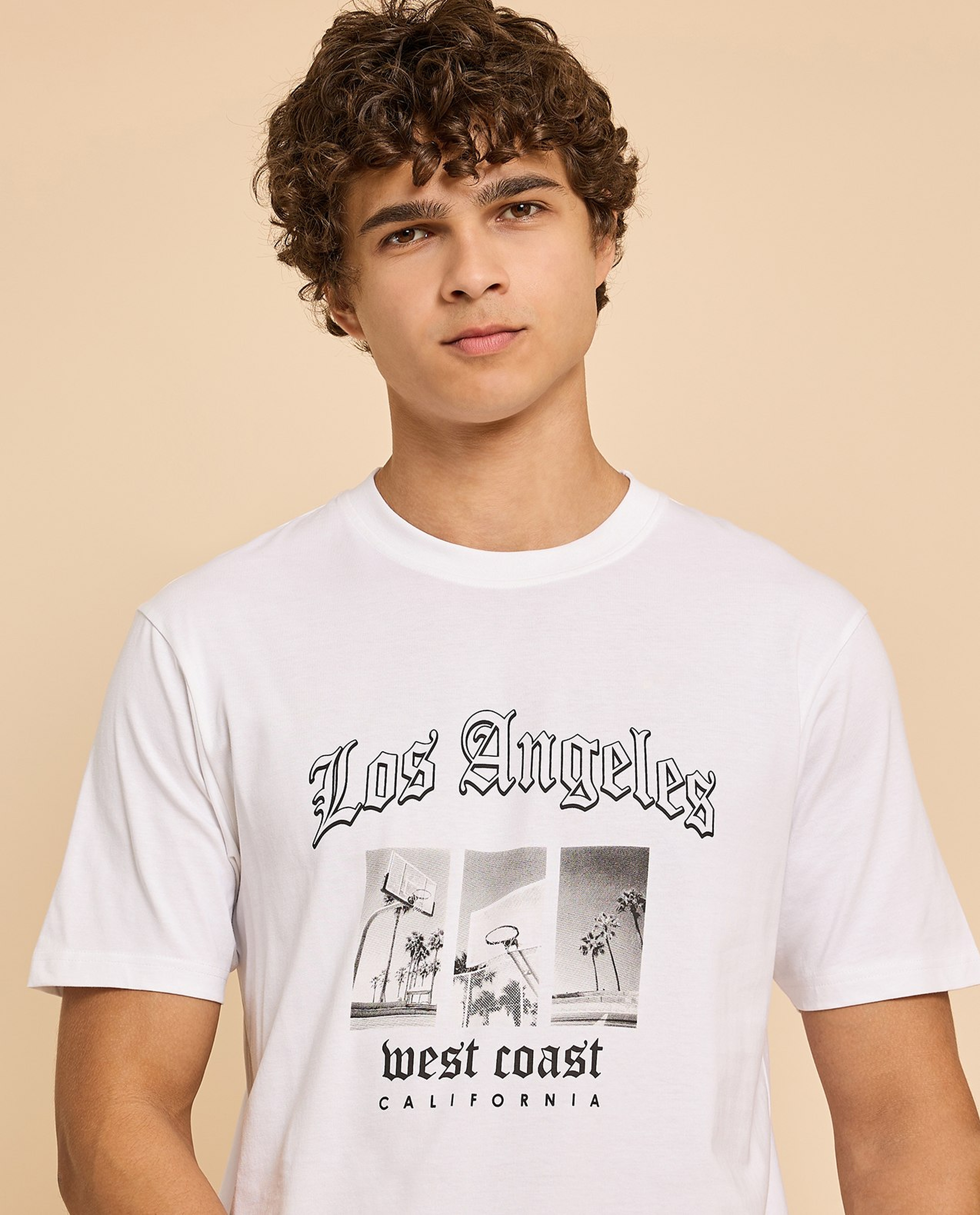 Printed T-Shirt with Crew Neck and Short Sleeves