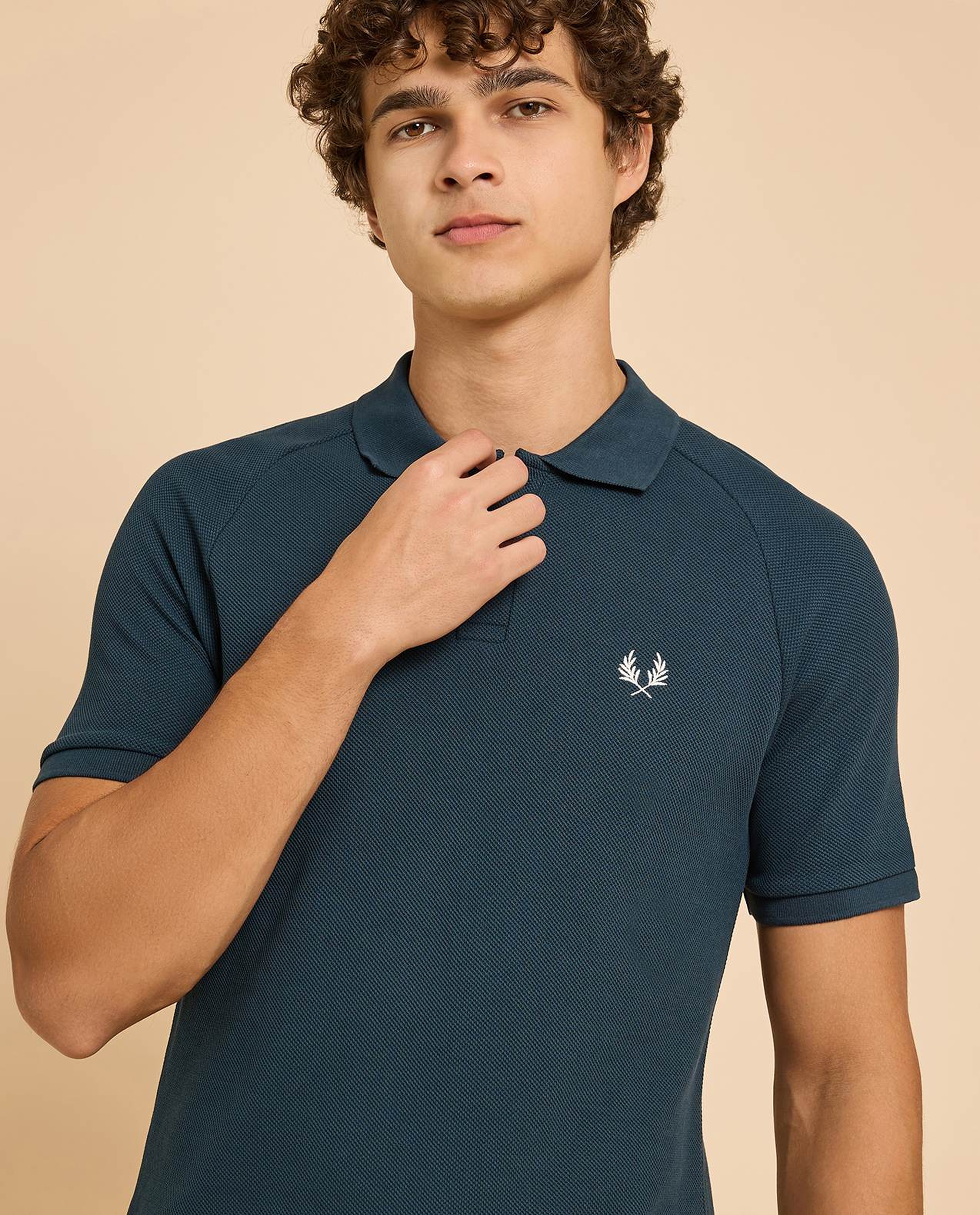 Logo Detail Polo T-Shirt with Short Sleeves