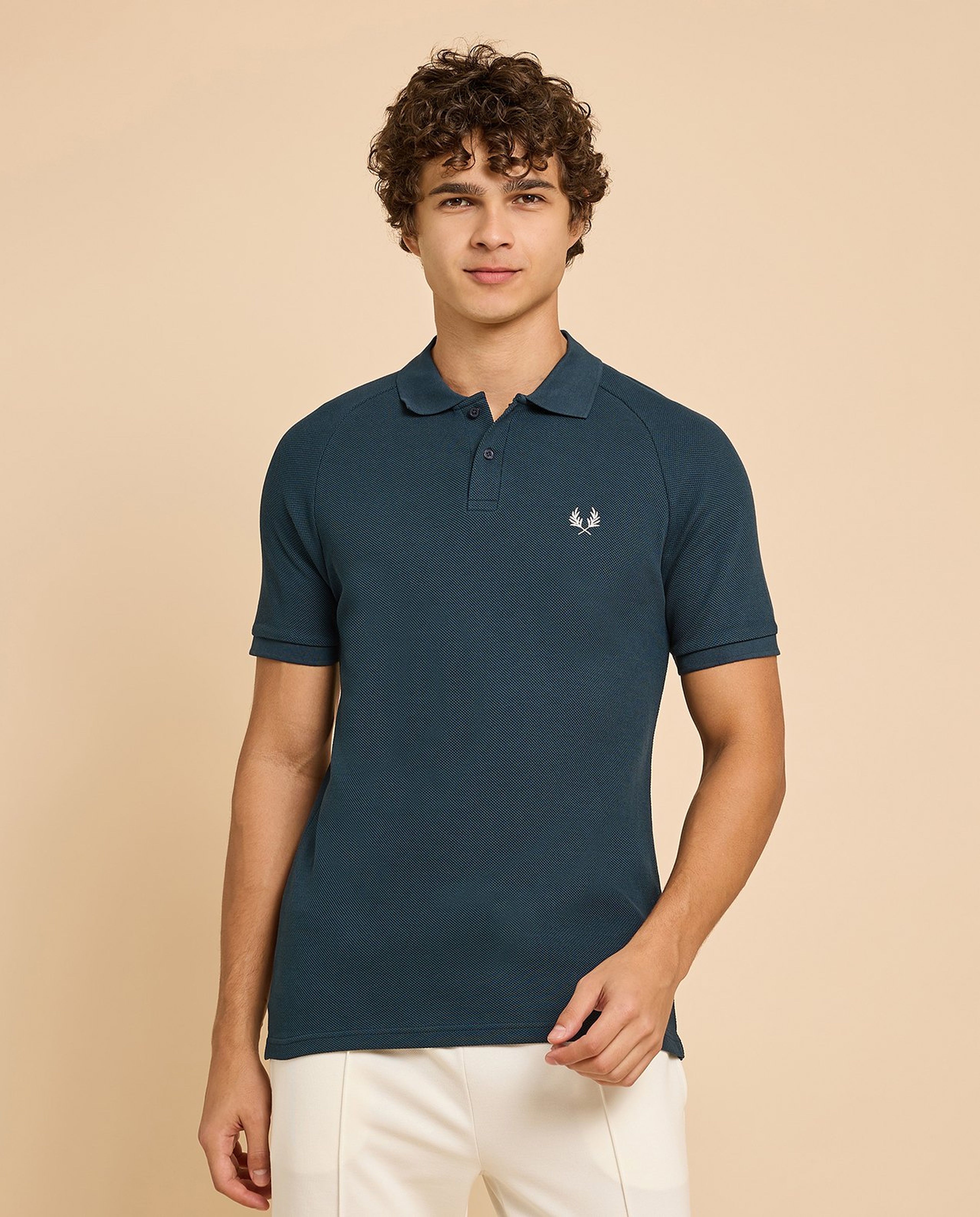Logo Detail Polo T-Shirt with Short Sleeves