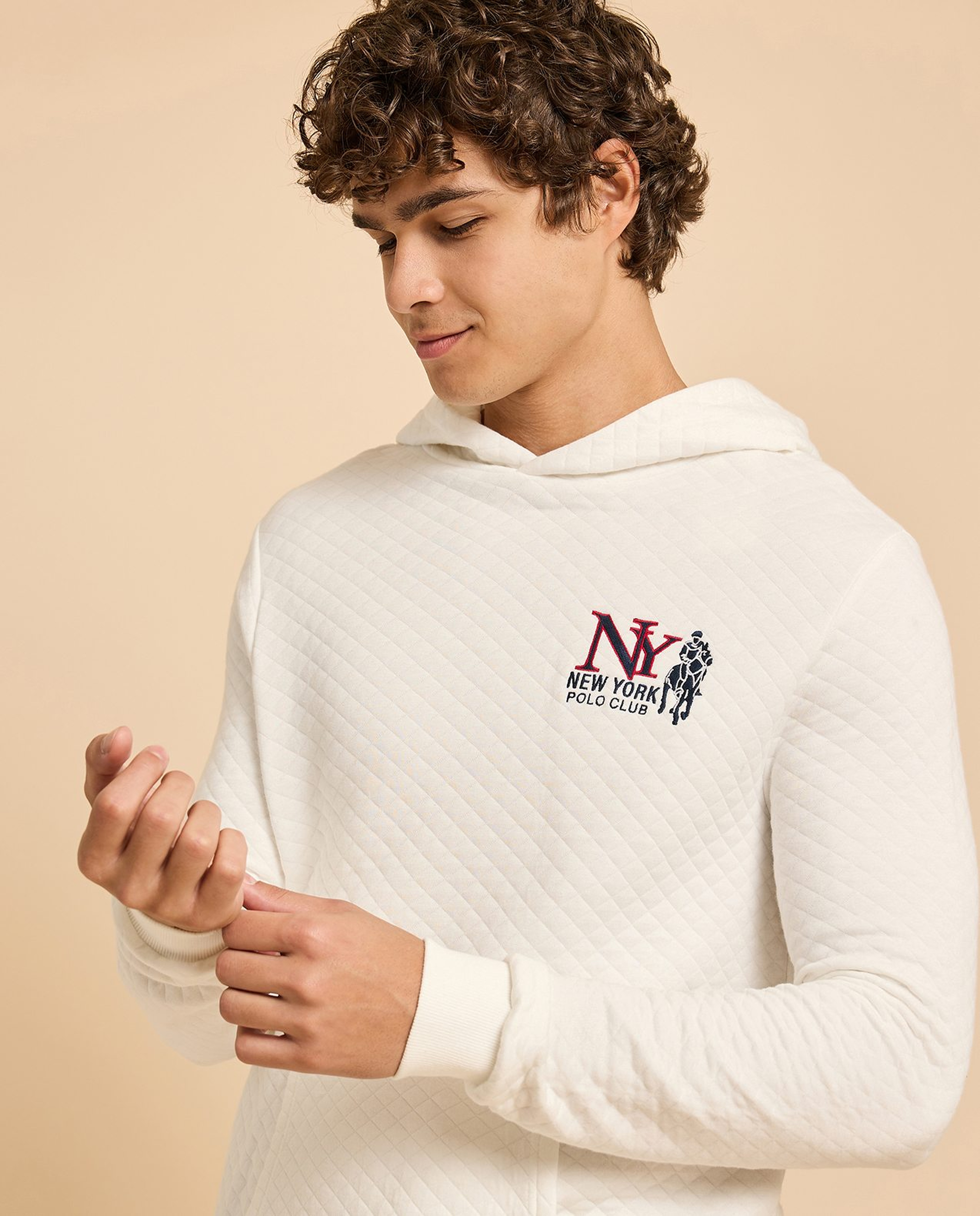 Quilted Hoodie with Long Sleeves